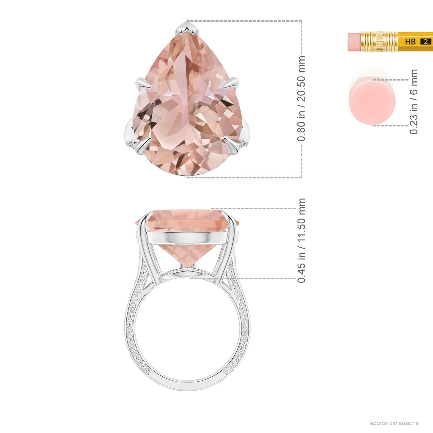 For Sale:  Angara Gia Certified Natural Morganite Ring in White Gold with Scrollwork 5
