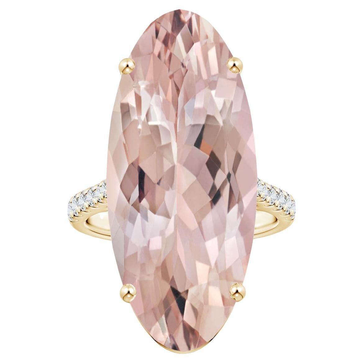 Im Angebot: ANGARA GIA zertifizierter natürlicher Morganit-Ring aus Gelbgold mit Diamanten ()