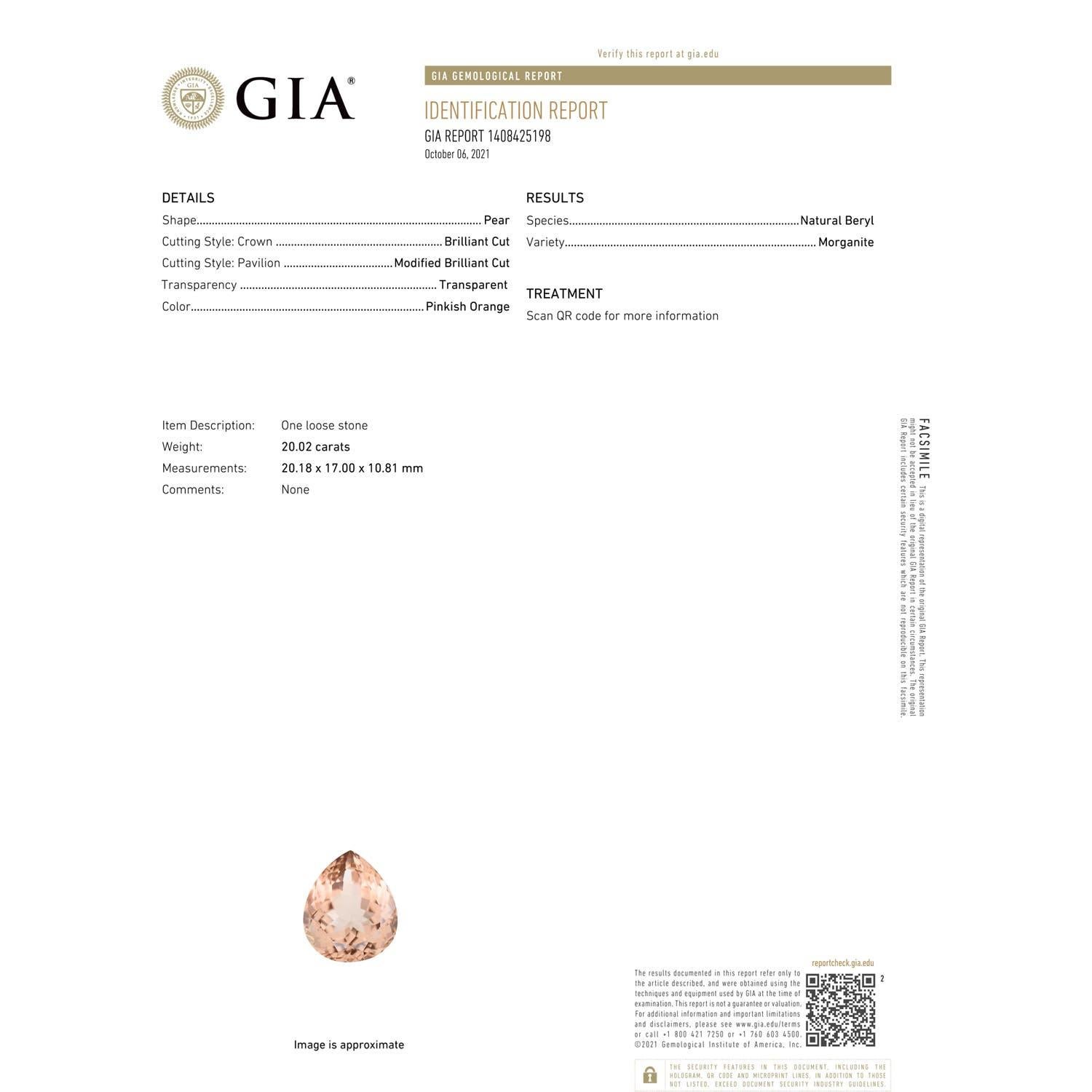 En vente :  ANGARA Bague en or rose avec morganite naturelle certifiée par le GIA et ornée de volutes 3