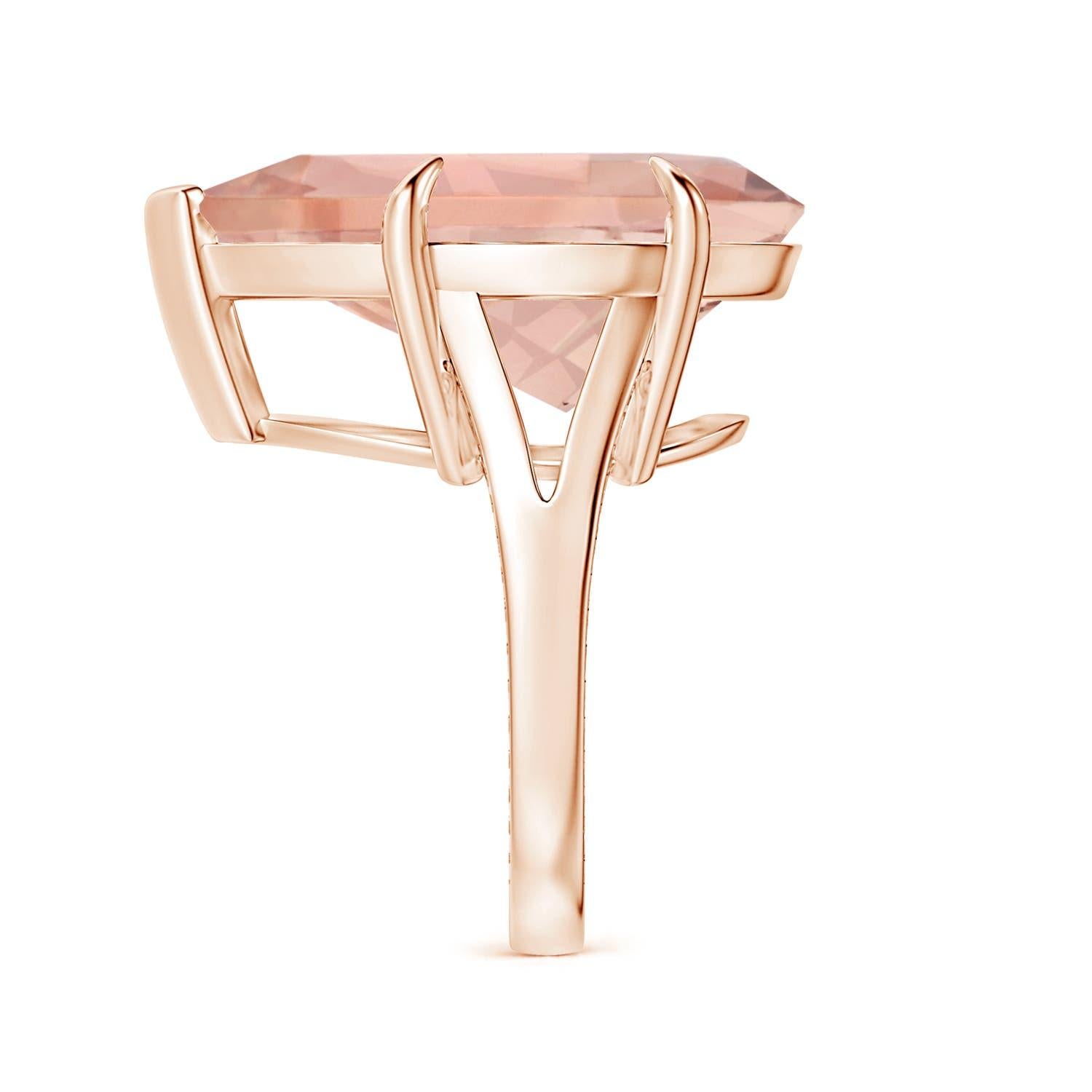 For Sale:  ANGARA GIA Certified Natural Morganite Rose Gold Ring with Scrollwork 4