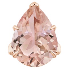 ANGARA Bague en or rose avec morganite naturelle certifiée par le GIA et ornée de volutes