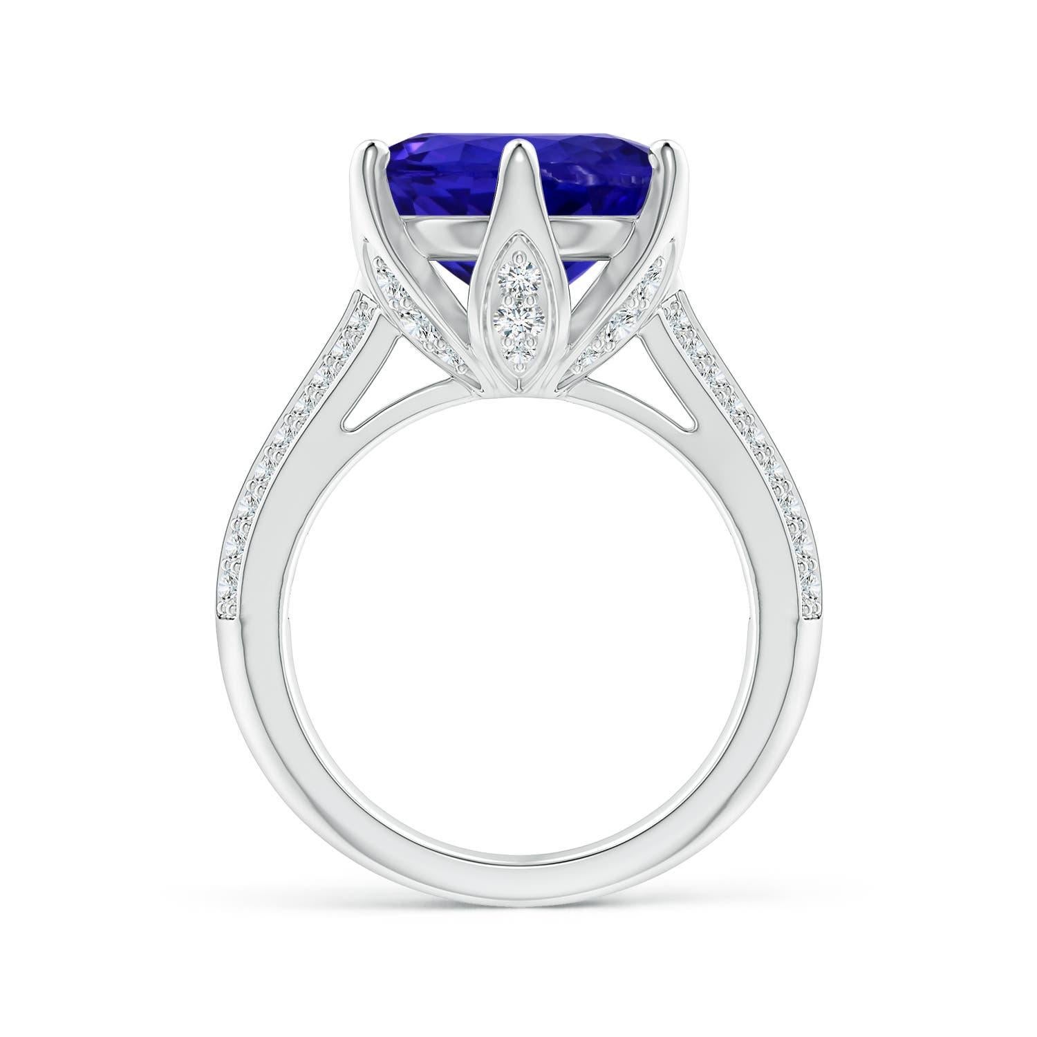 For Sale:  ANGARA GIA Certified Natural Nature Inspired Round Tanzanite Ring in White Gold 2