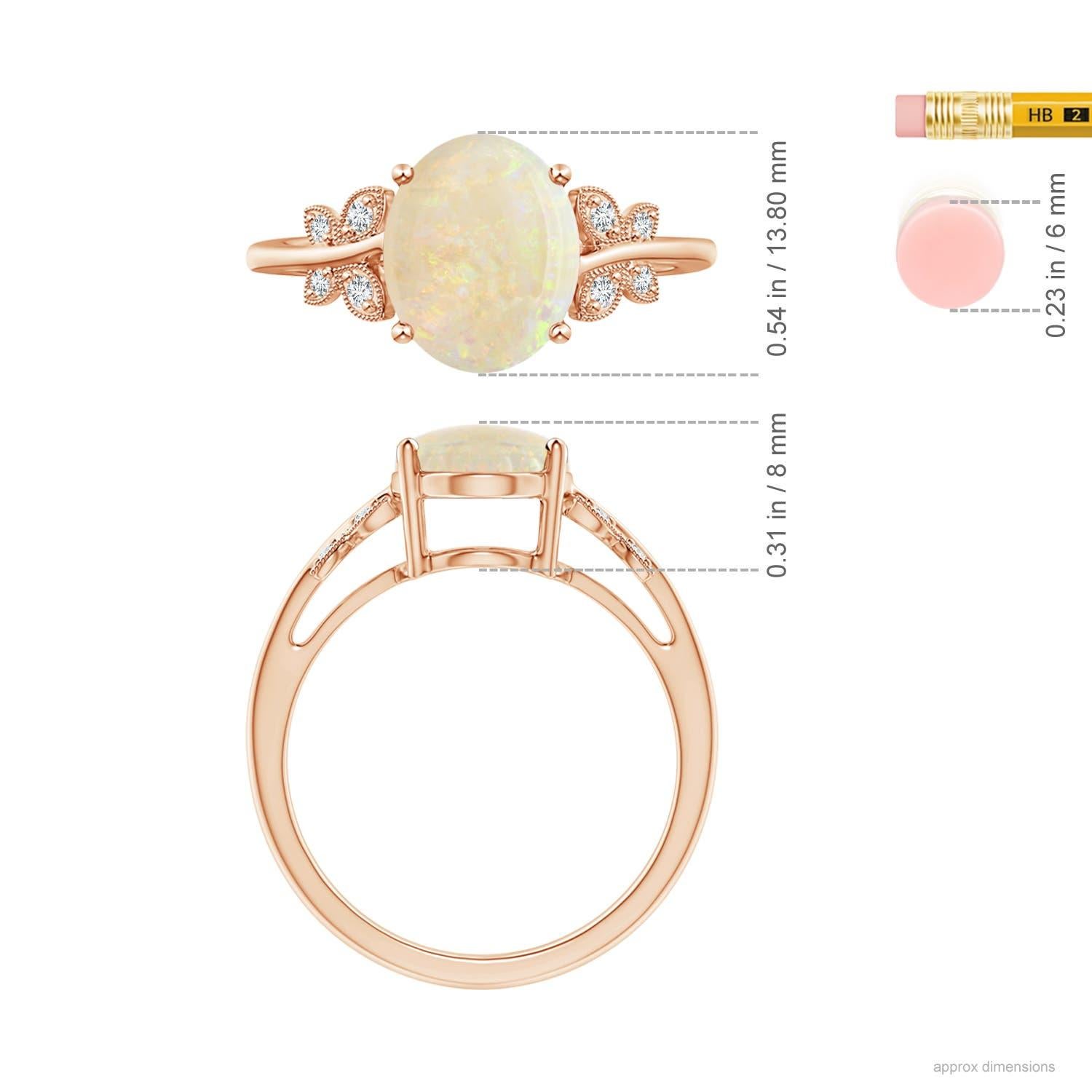 For Sale:  ANGARA GIA Certified Natural Opal Butterfly Bypass Ring in Rose Gold 4