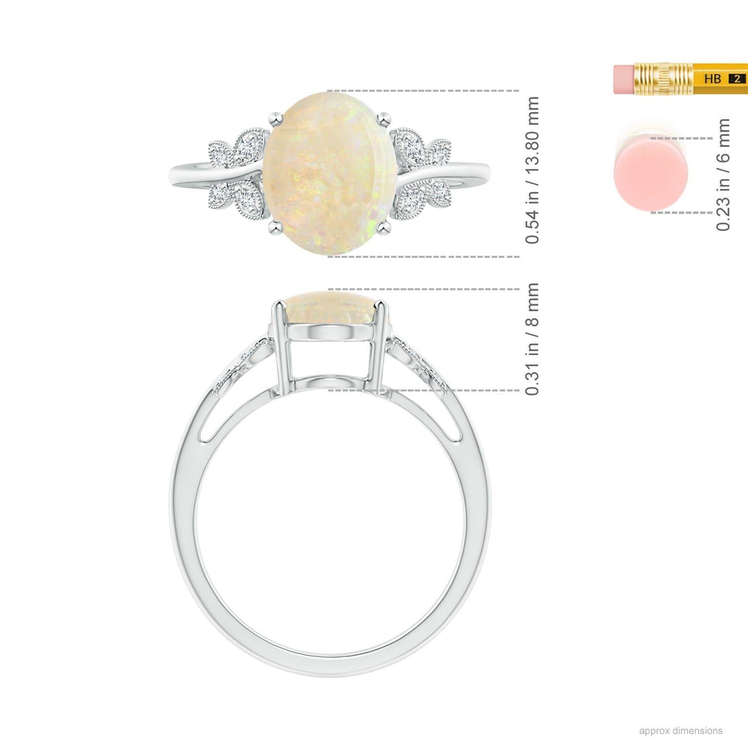 For Sale:  GIA Certified Natural Opal Butterfly Bypass Ring in White Gold 4