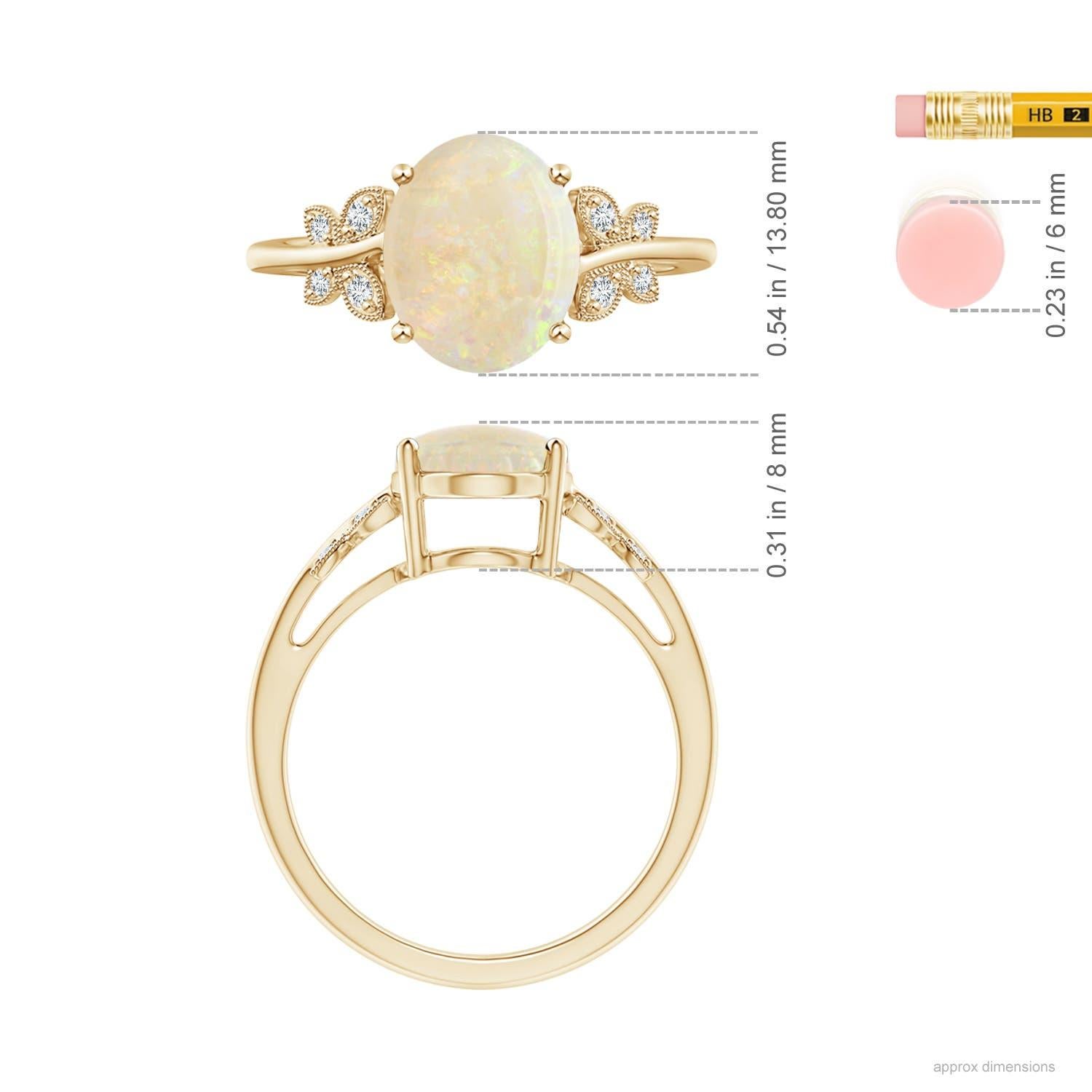 For Sale:  ANGARA GIA Certified Natural Opal Butterfly Bypass Ring in Yellow Gold 4