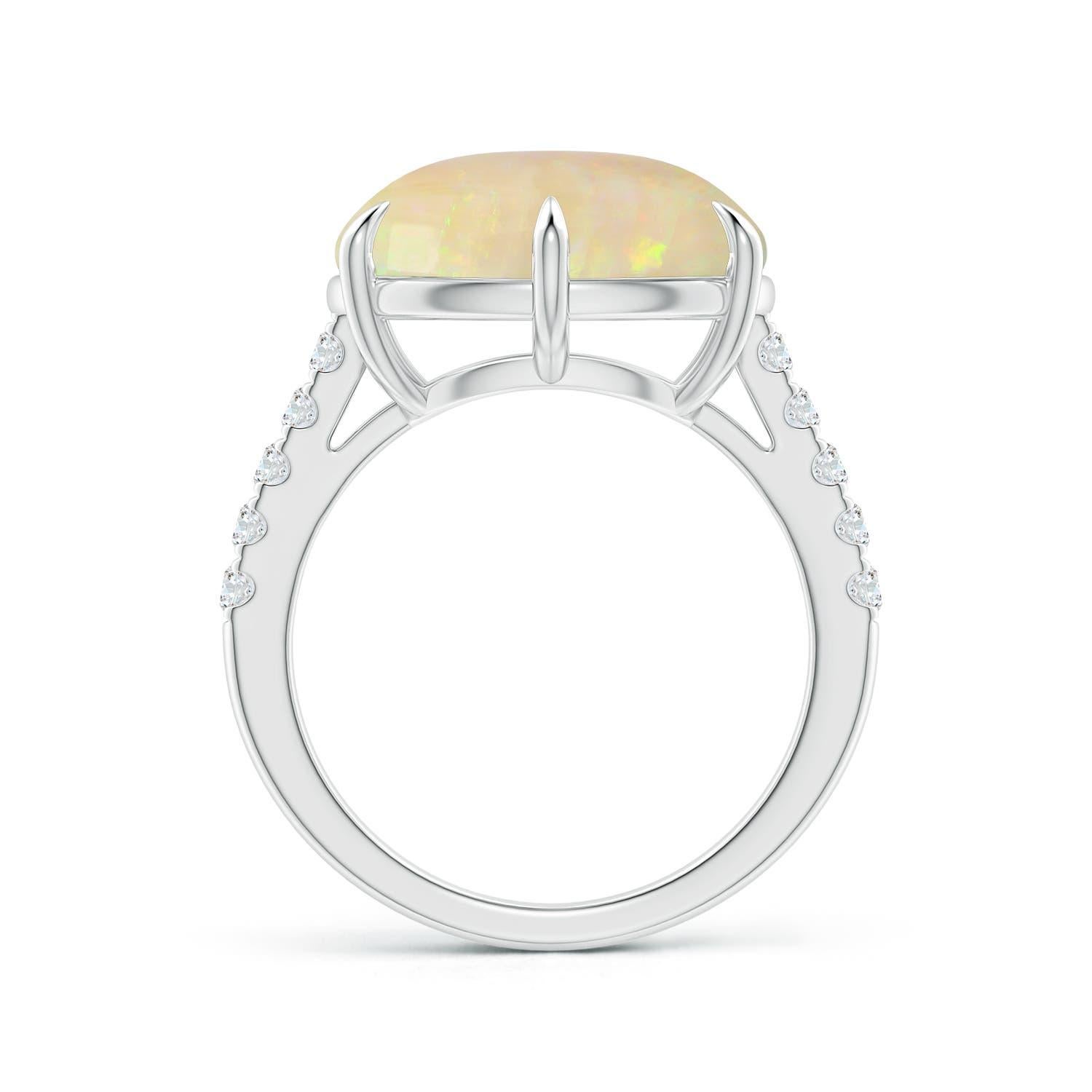 For Sale:  ANGARA GIA Certified Natural Opal Oval East-West Solitaire Ring in Platinum 3