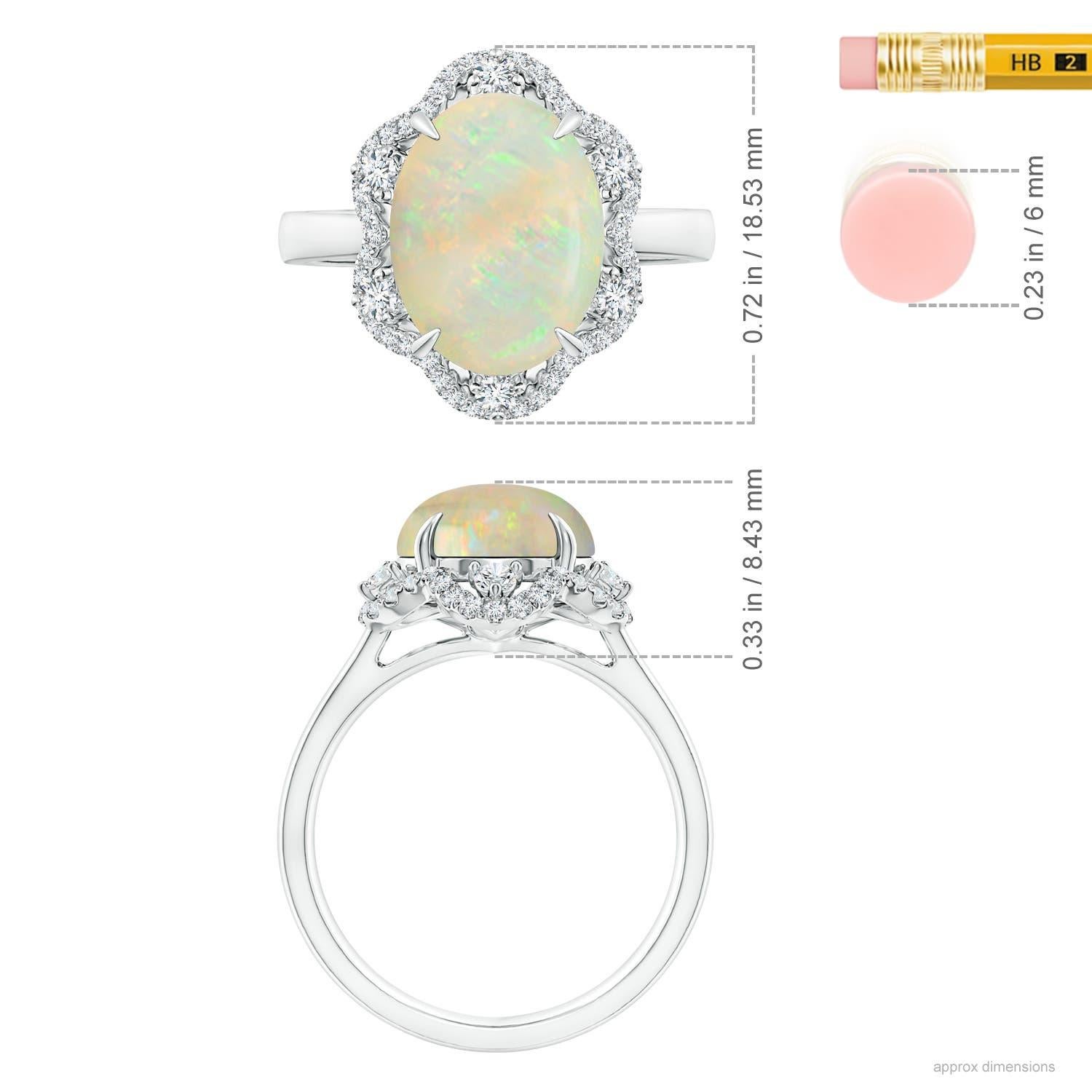 For Sale:  Angara Gia Certified Natural Opal Ring in Platinum with Reverse Tapered Shank 4