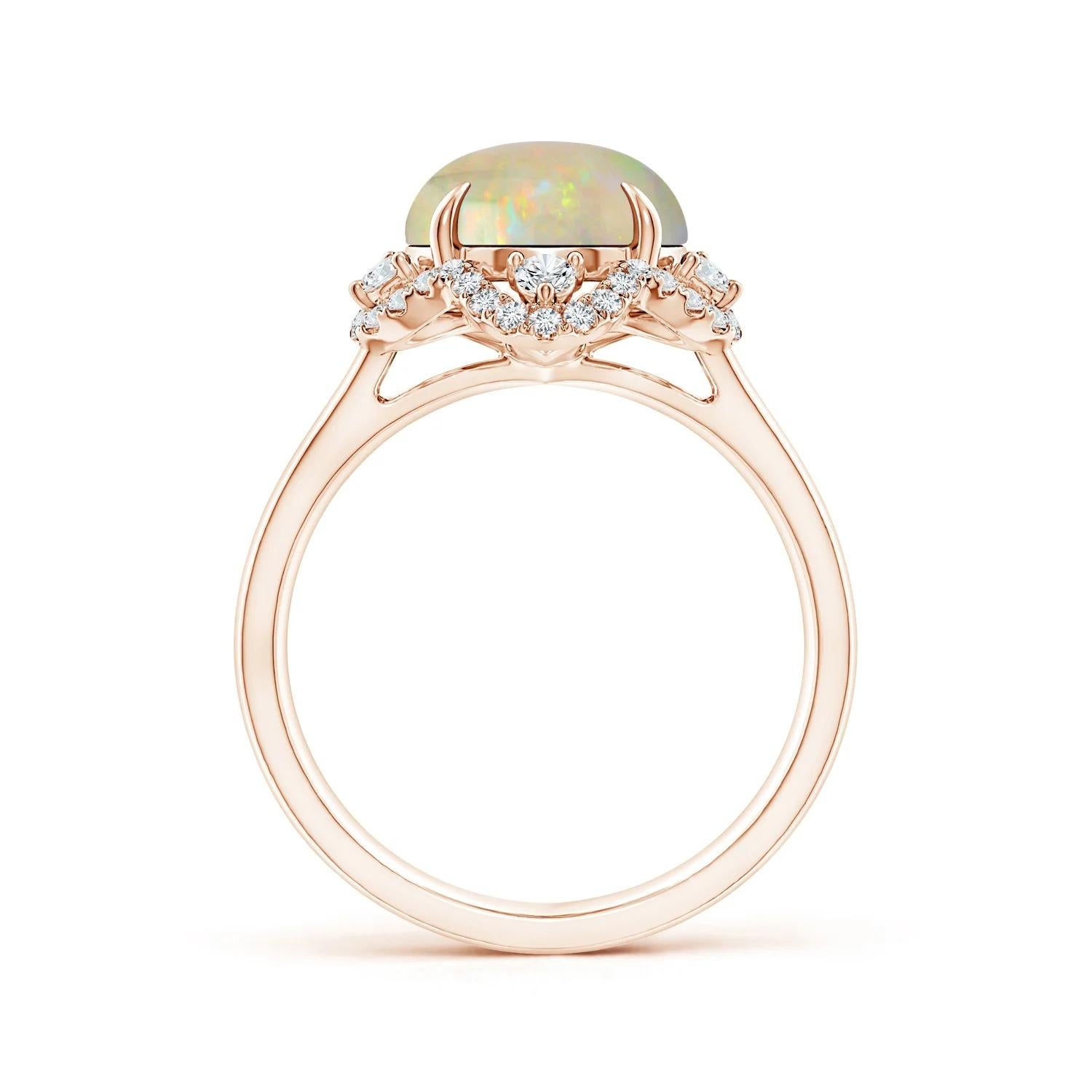 For Sale:  GIA Certified Natural Opal Ring in Rose Gold with Reverse Tapered Shank 2