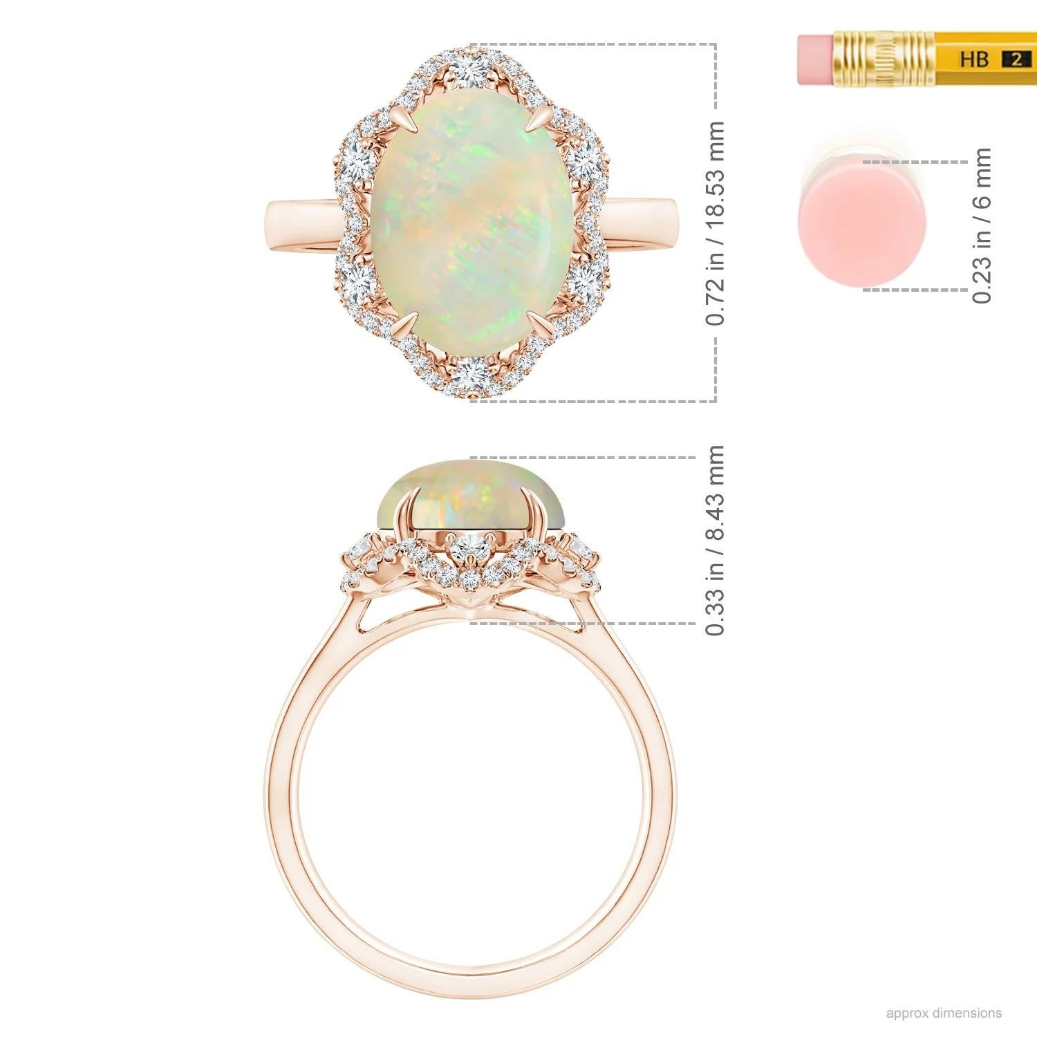 For Sale:  GIA Certified Natural Opal Ring in Rose Gold with Reverse Tapered Shank 4