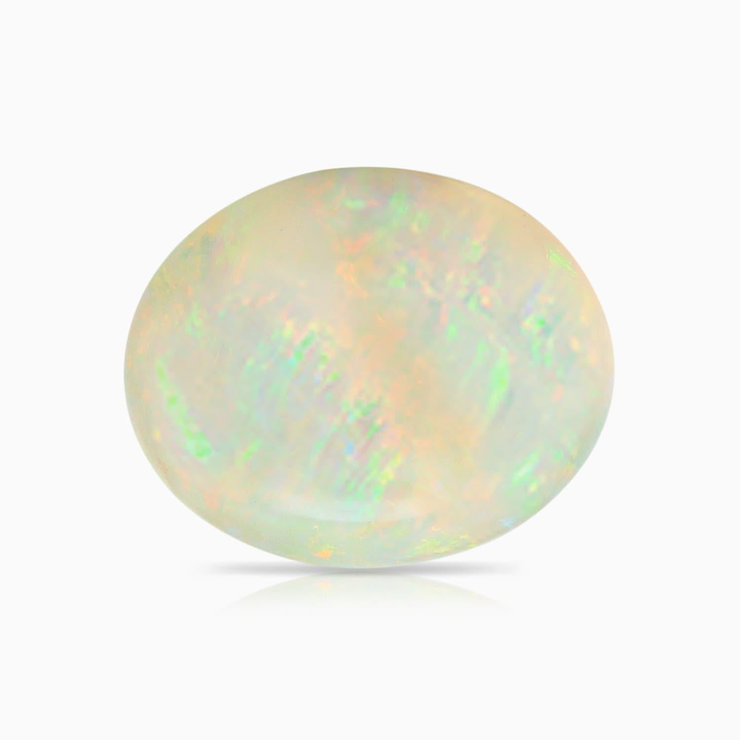 Angara GIA Certified Natural Opal Ring in White Gold with Blue & White Diamonds 5