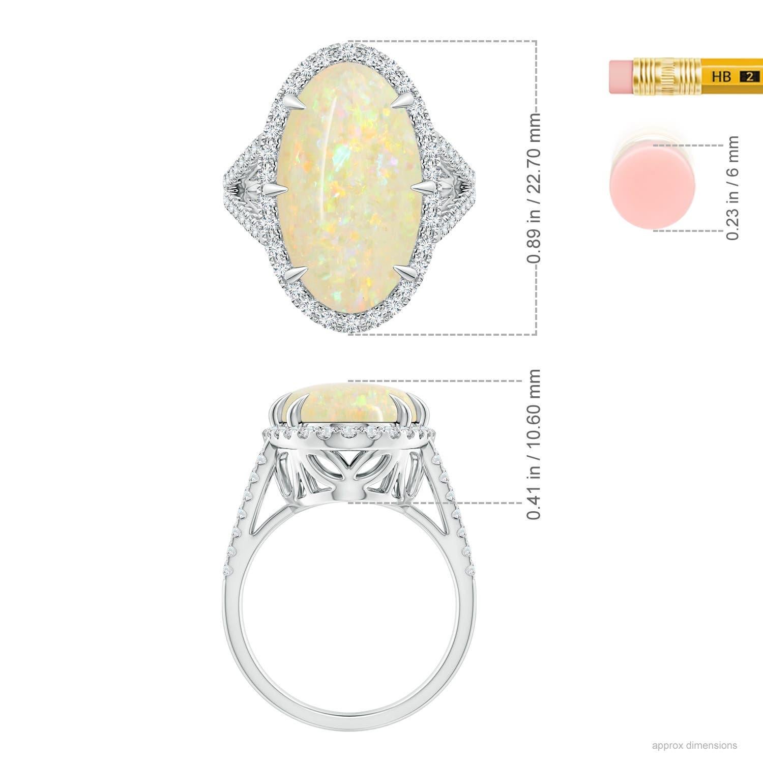 For Sale:  Angara GIA Certified Natural Opal Ring in White Gold with Diamond Halo 5