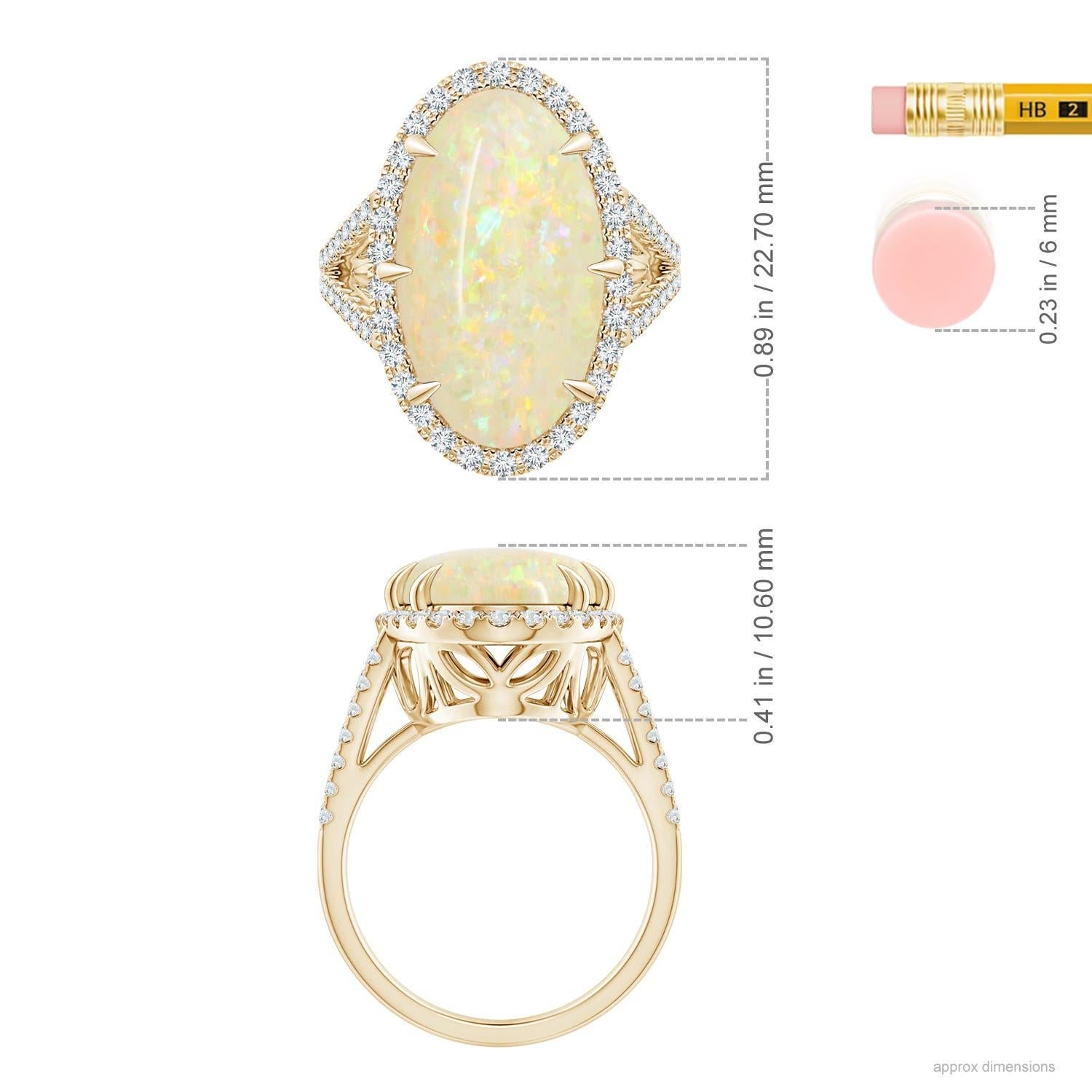 For Sale:  ANGARA GIA Certified Natural Opal Ring in Yellow Gold with Diamond Halo 5