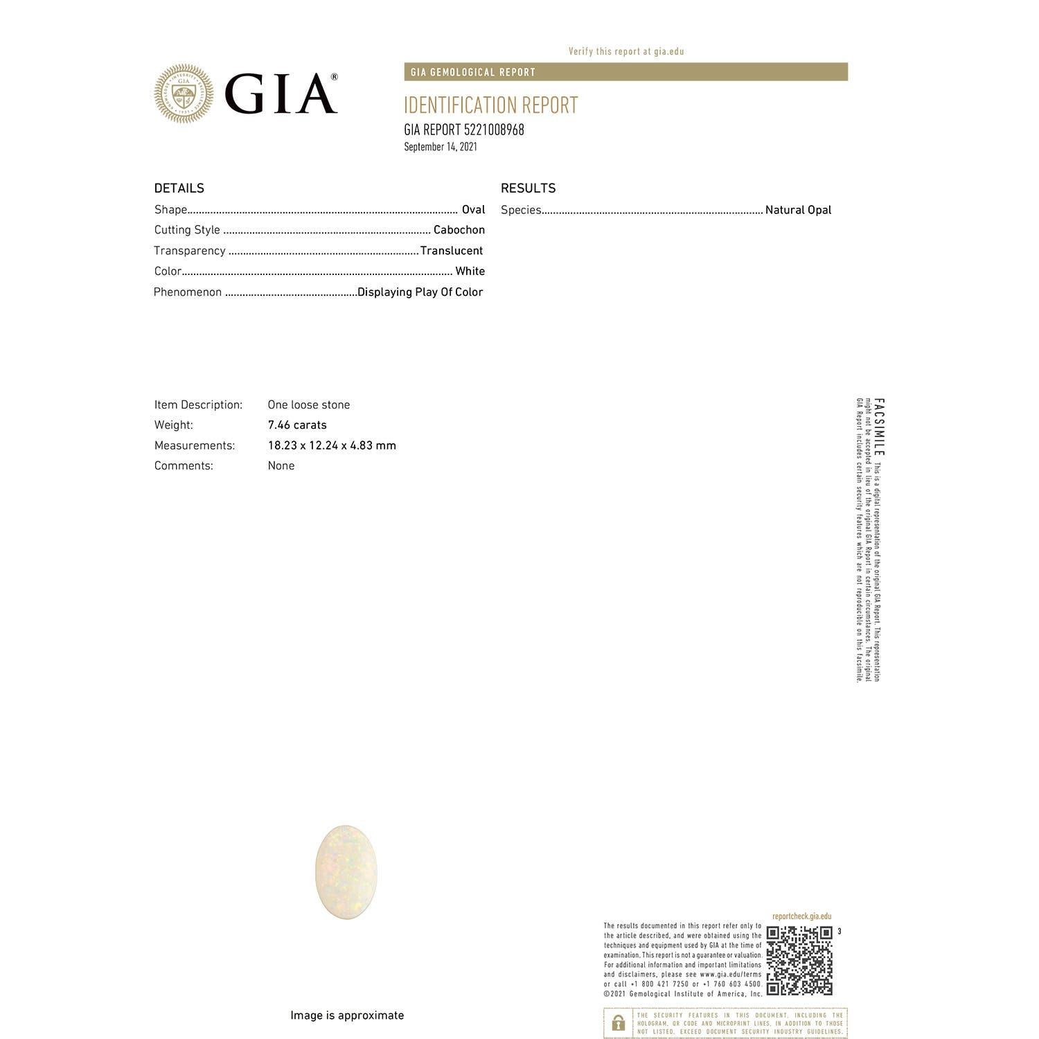 ANGARA GIA-zertifizierter natürlicher Opal-Roségold-Anhänger mit Diamant-Halskette (Moderne) im Angebot