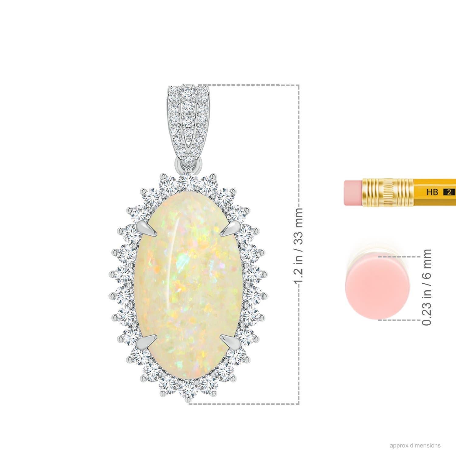 Angara GIA Certified Natural Opal White Gold Pendant Nacklace with Diamond In New Condition For Sale In Los Angeles, CA