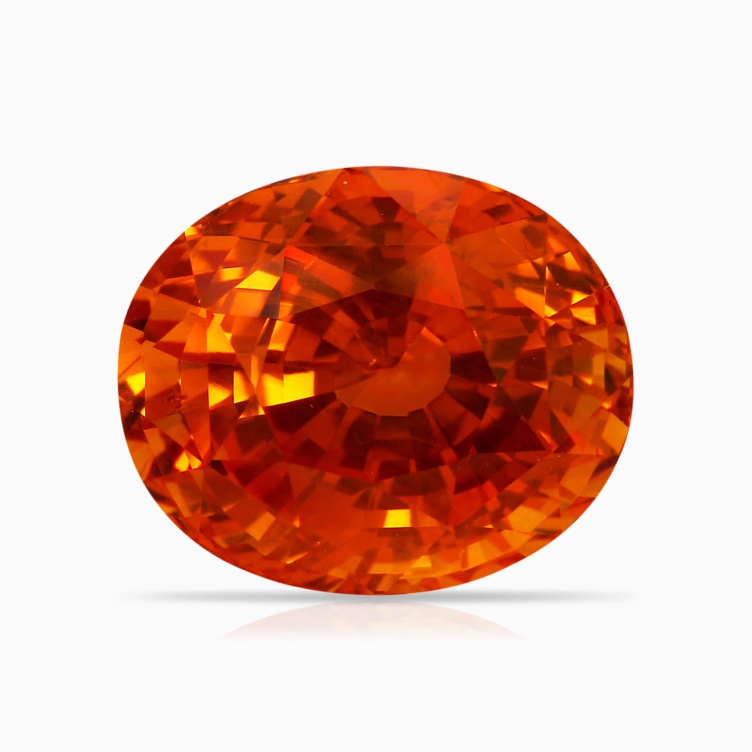 Im Angebot: Angara Gia Halo-Ring aus Weißgold mit natürlichem orangefarbenem Saphir und Diamant () 6