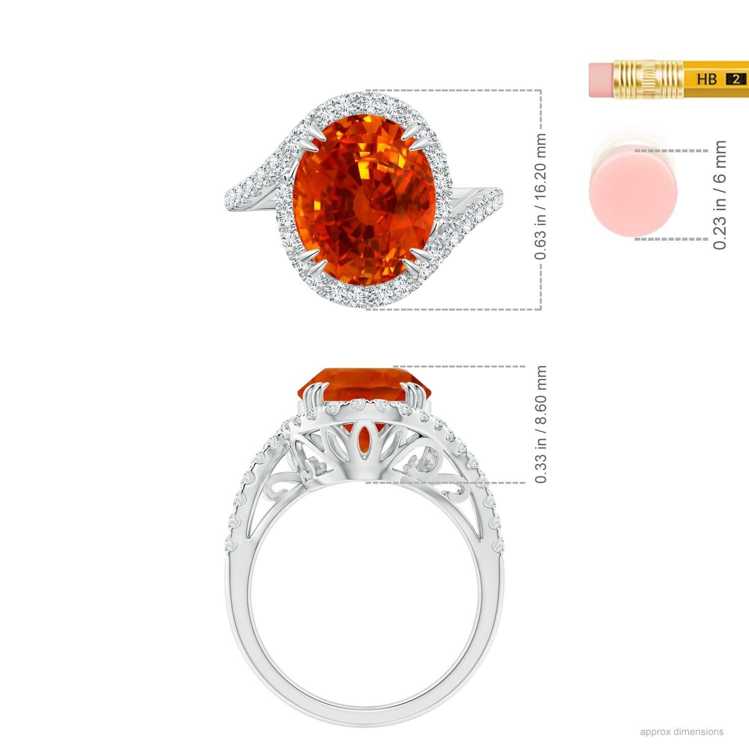 En vente :  Angara Bague en platine avec saphir orange naturel certifié GIA et diamants 5