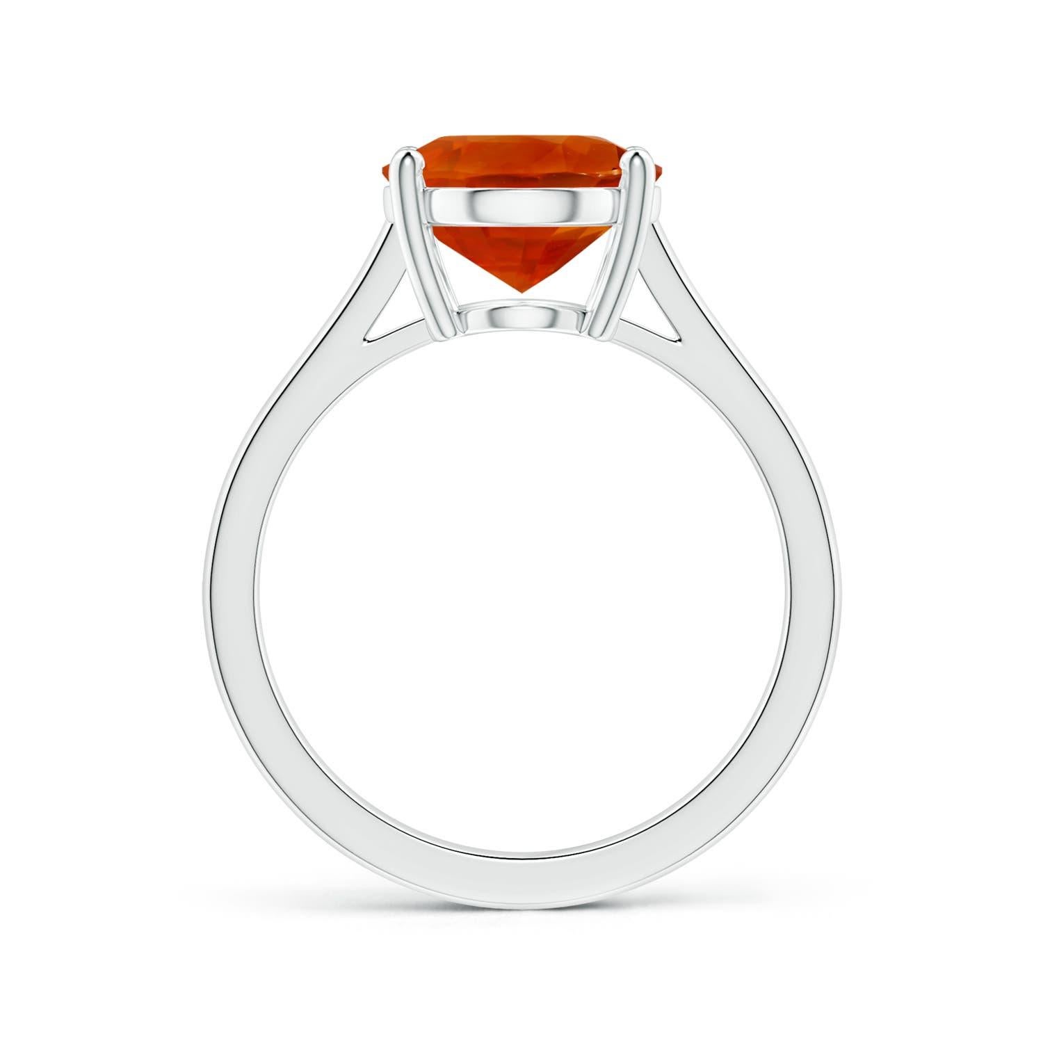 For Sale:  Angara Gia Certified Natural Orange Sapphire Solitaire Ring in Platinum 2