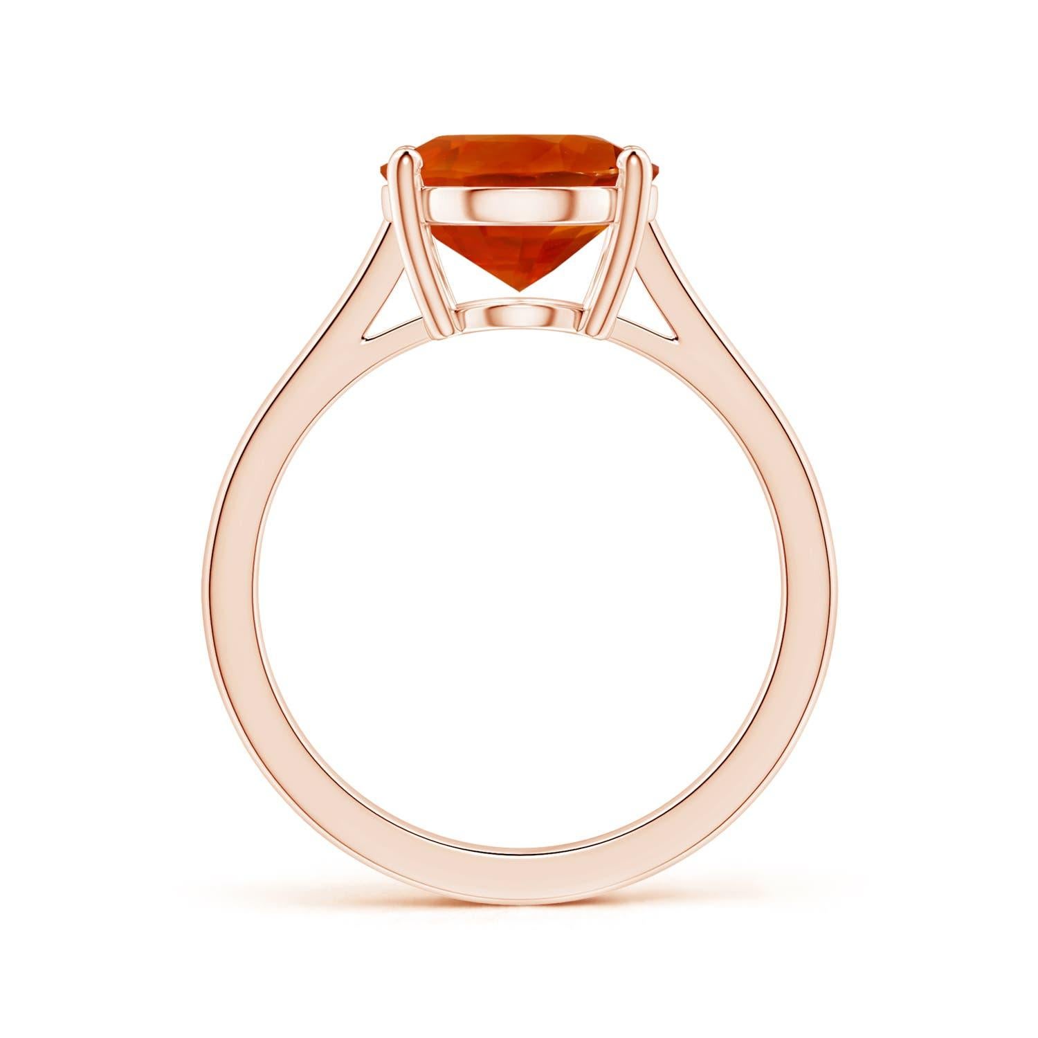 For Sale:  ANGARA GIA Certified Natural Orange Sapphire Solitaire Ring in Rose Gold 2
