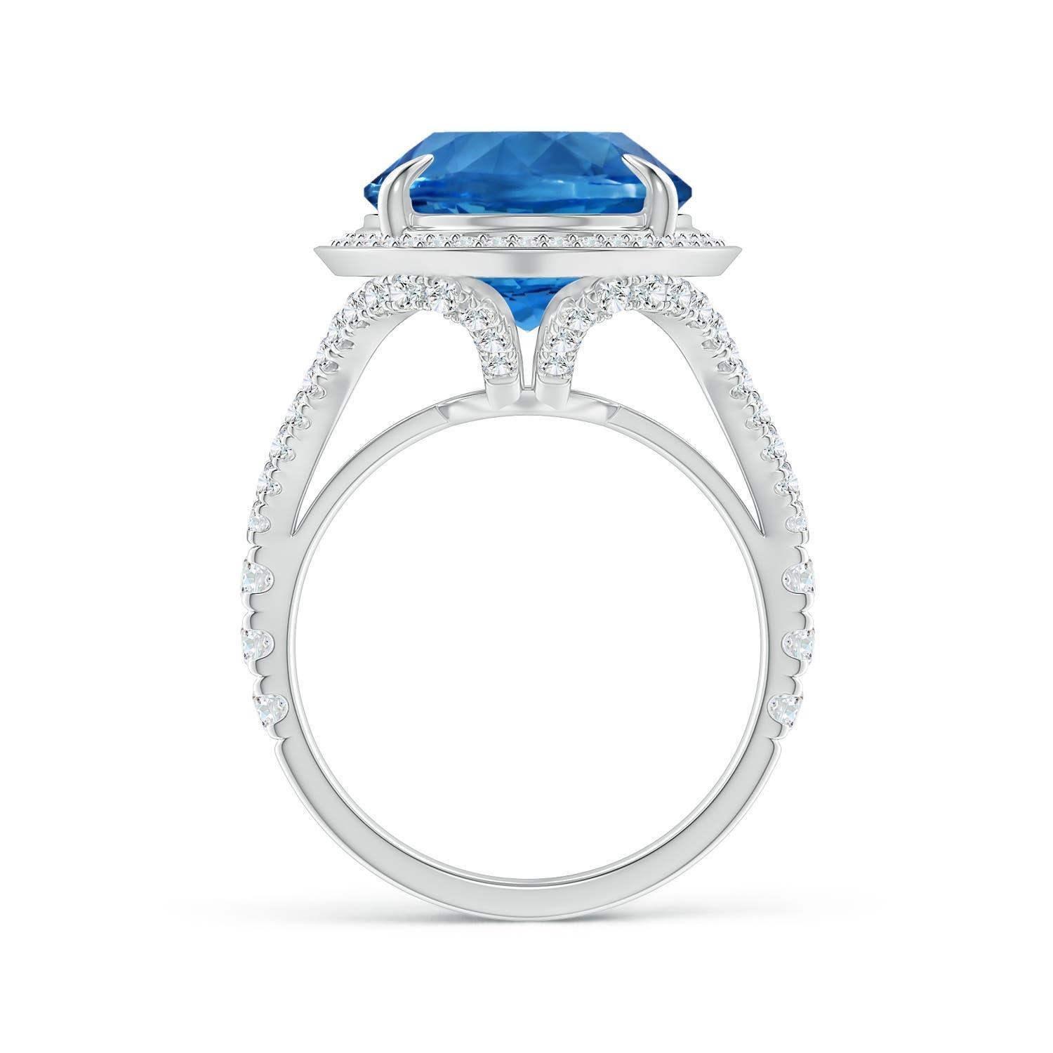 For Sale:  Angara GIA Certified Natural Oval Aquamarine Cocktail Ring in White Gold 2
