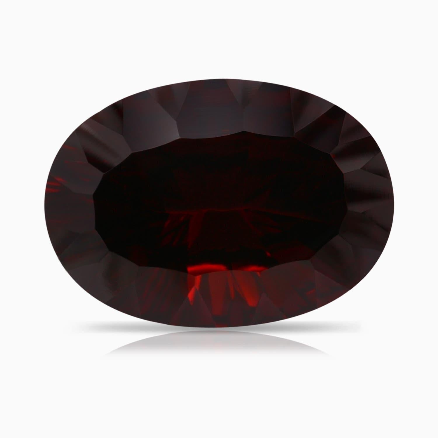 For Sale:  GIA Certified Natural Oval Garnet Ornate Shank Cocktail White Gold Ring 6