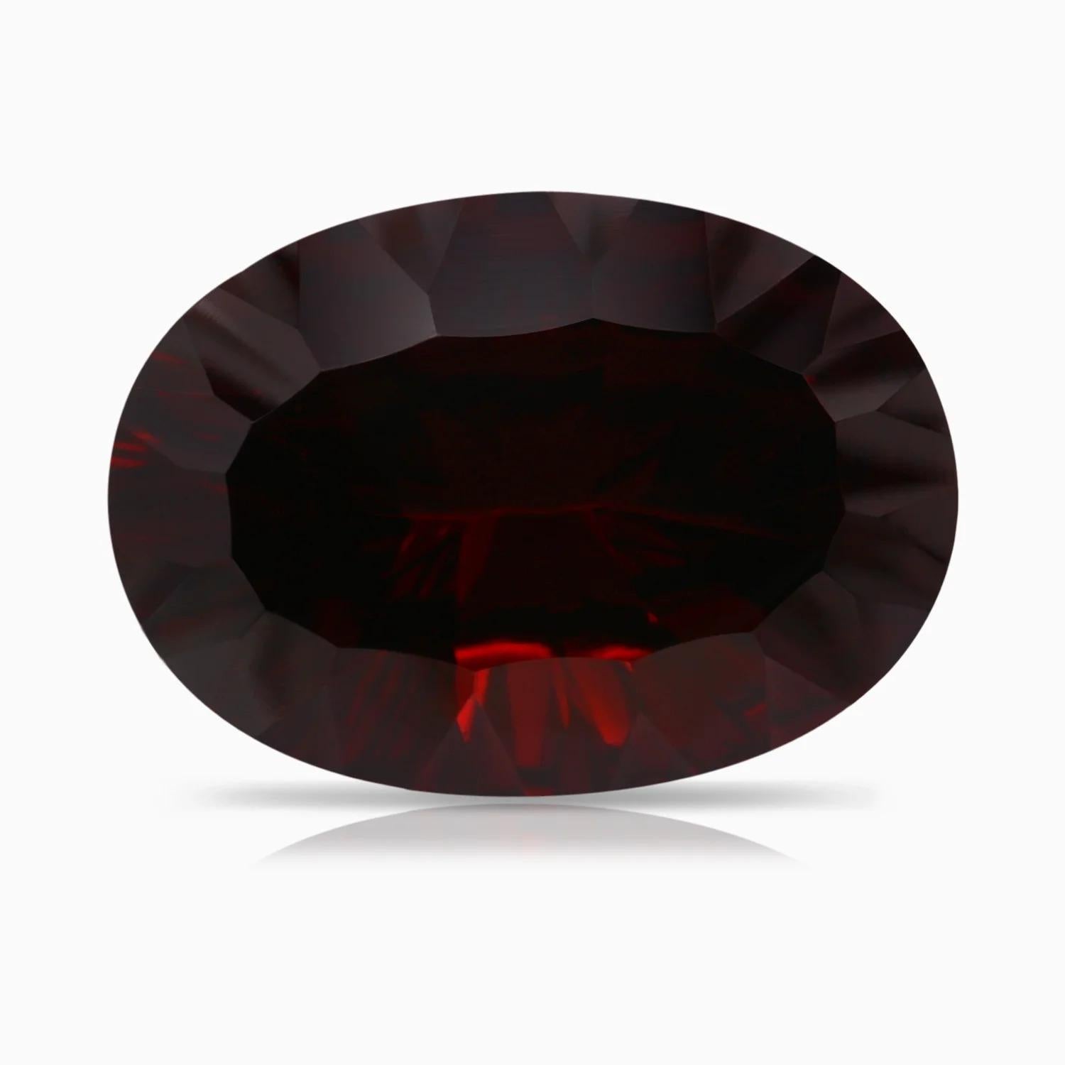 For Sale:  ANGARA GIA Certified Natural Oval Garnet Split Shank Halo Ring in Rose Gold 6
