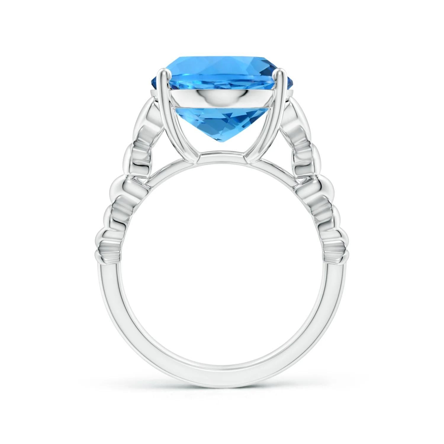 For Sale:  ANGARA GIA Certified Natural Oval Swiss Blue Topaz Cocktail Ring in White Gold 3