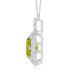 ANGARA Pendentif en or blanc 14 carats avec tourmaline ovale de 2,77 carats, certifiée GIA
