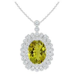 ANGARA Natural GIA Certified Oval 2.77 ct Tourmaline Pendant in 14K White Gold