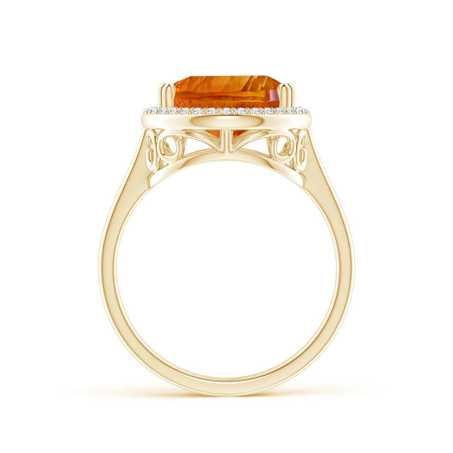 ANGARA GIA zertifizierter natürlicher birnenförmiger Citrin-Cocktailring aus 14K Gelbgold () 2