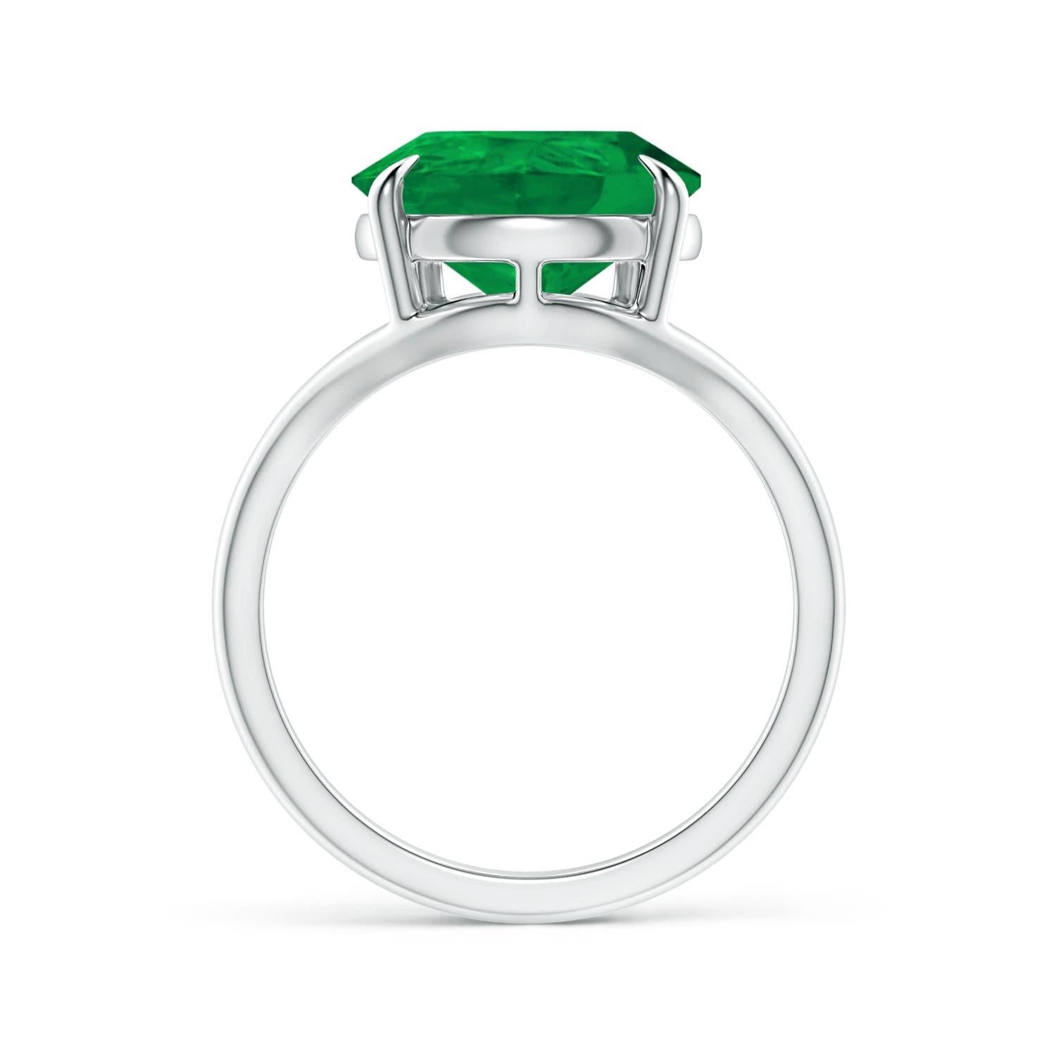 For Sale:  Angara Gia Certified Natural Pear Emerald Split Shank Ring in Platinum 2