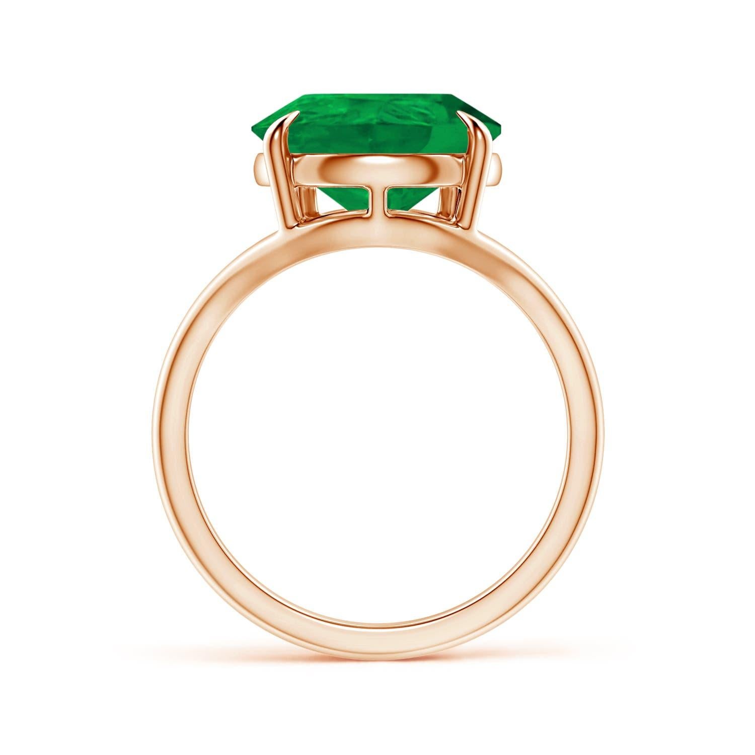 For Sale:  ANGARA GIA Certified Natural Pear Emerald Split Shank Rose Gold Ring 2