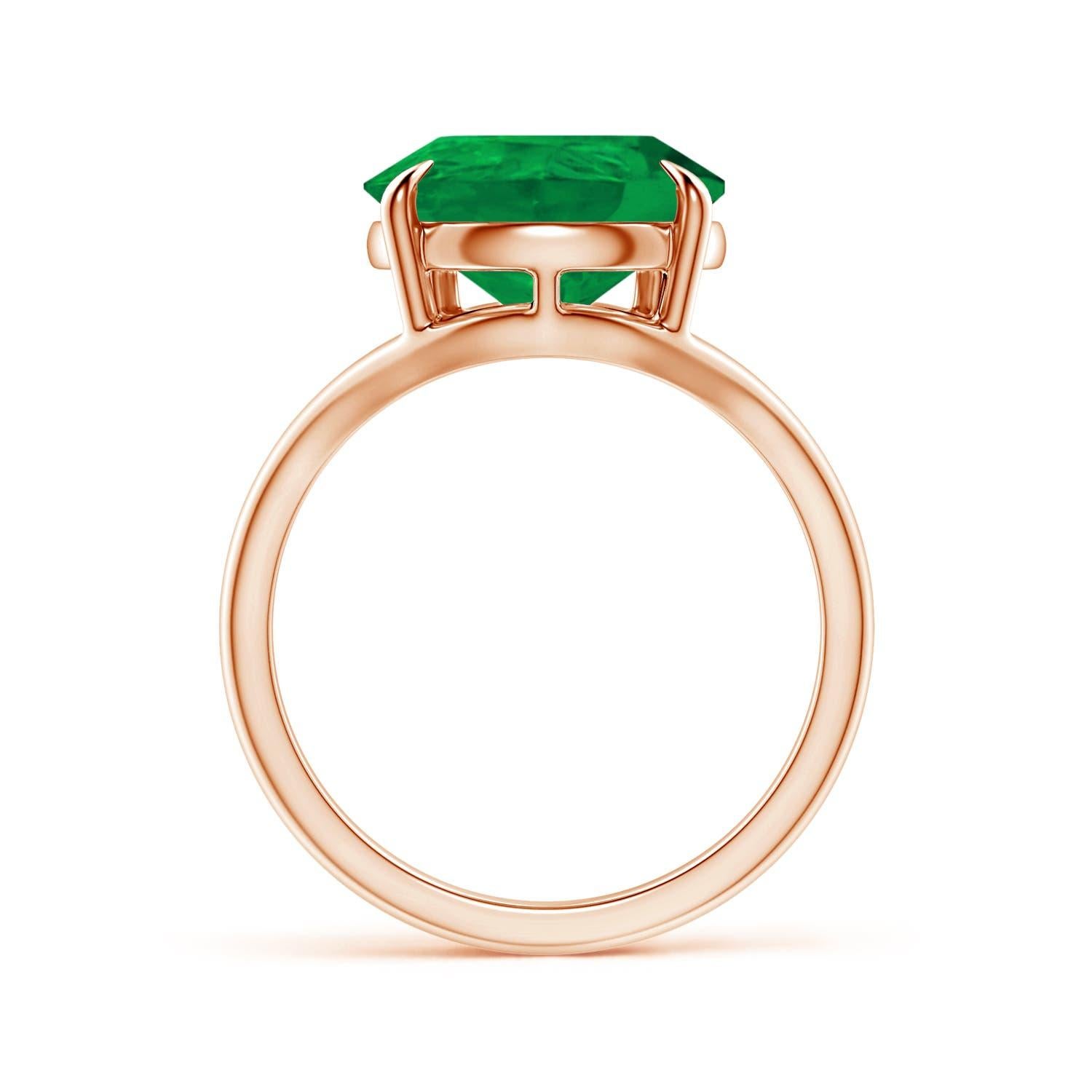 For Sale:  ANGARA GIA Certified Natural Pear Emerald Split Shank Rose Gold Ring 2