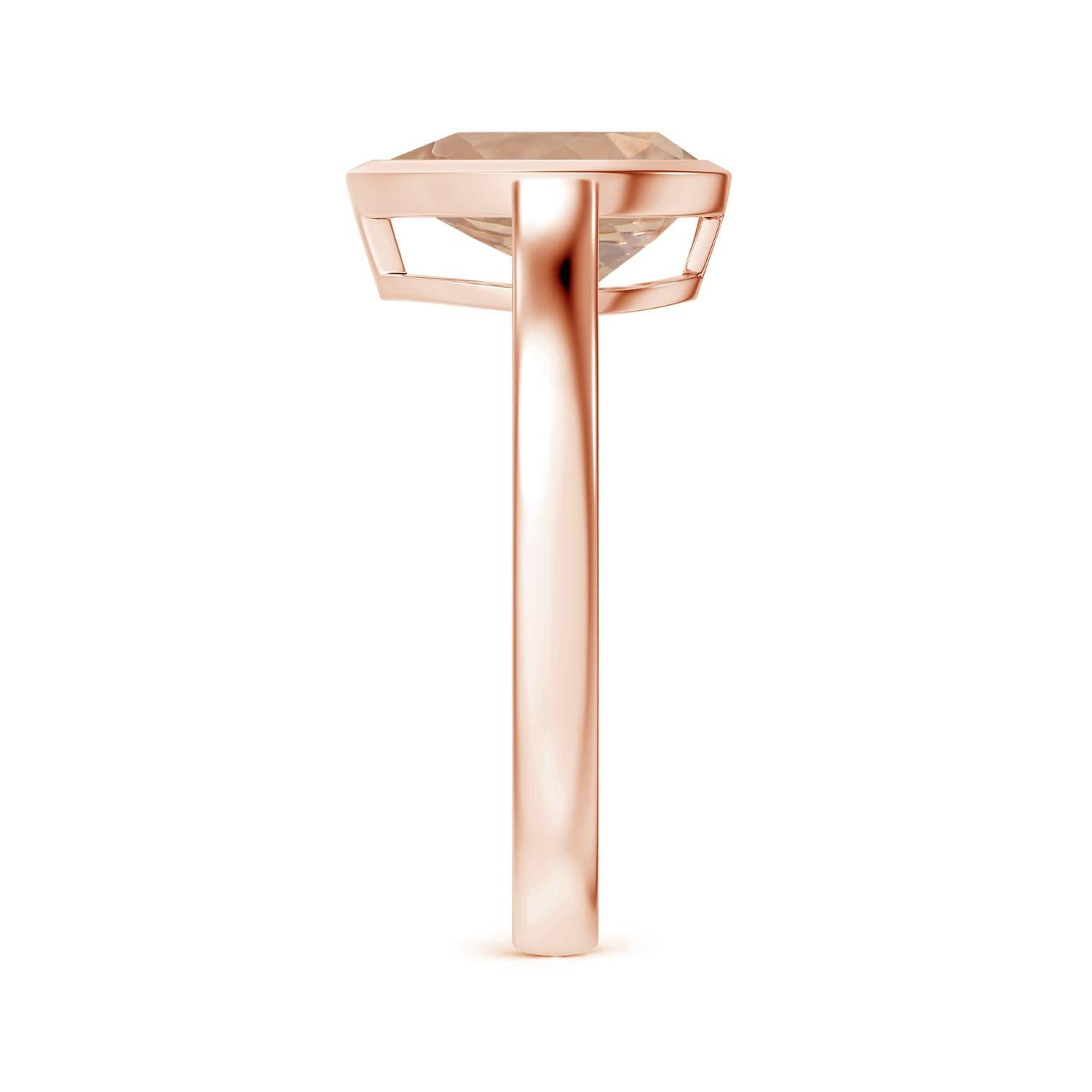 ANGARA GIA Certified Natural Pear-Shaped Morganite Solitaire 18K Rose Gold Ring 4