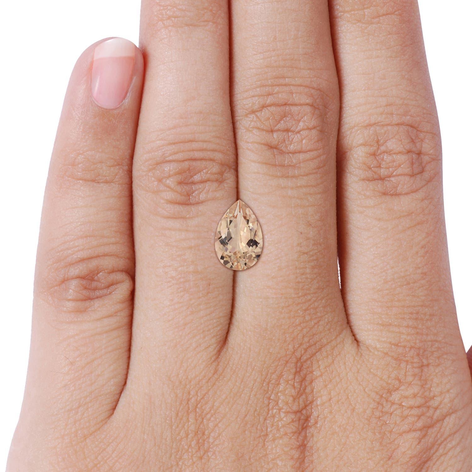 ANGARA GIA Certified Natural Pear-Shaped Morganite Solitaire 18K Rose Gold Ring 7