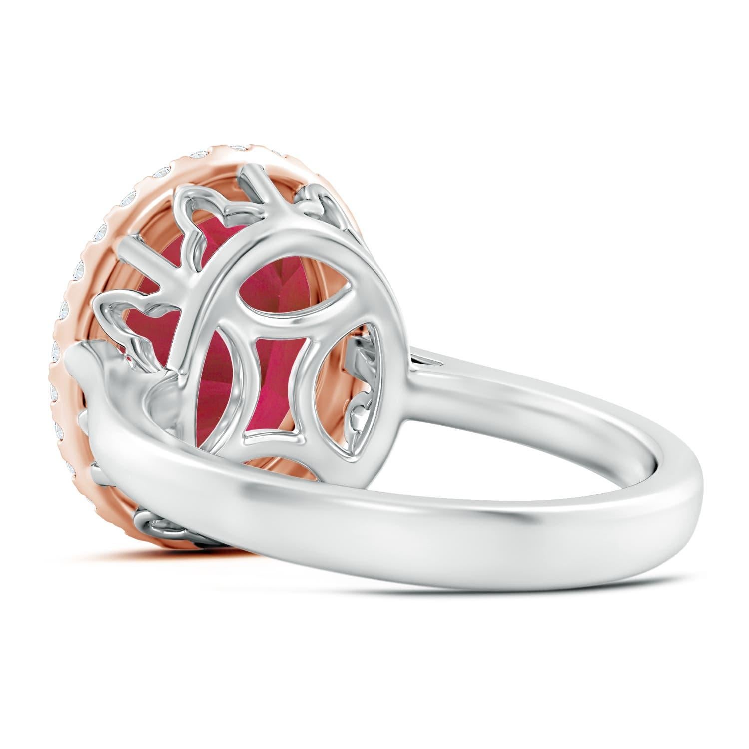 For Sale:  ANGARA GIA Certified Natural Pink Tourmaline Cathedral Ring in Rose Gold 10
