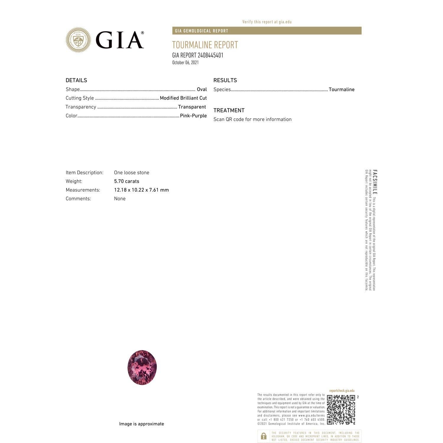 En vente :  ANGARA Bague cathédrale en or jaune avec tourmaline rose naturelle certifiée par le GIA 6