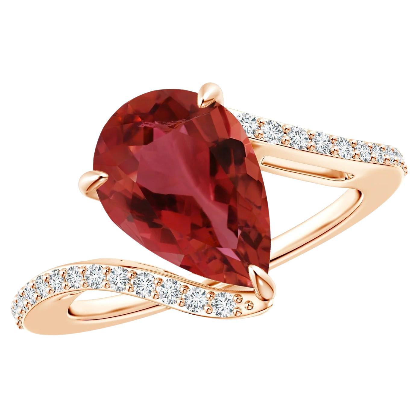 Customizable GIA Certified Natural Pink Tourmaline and Diamond Bypass