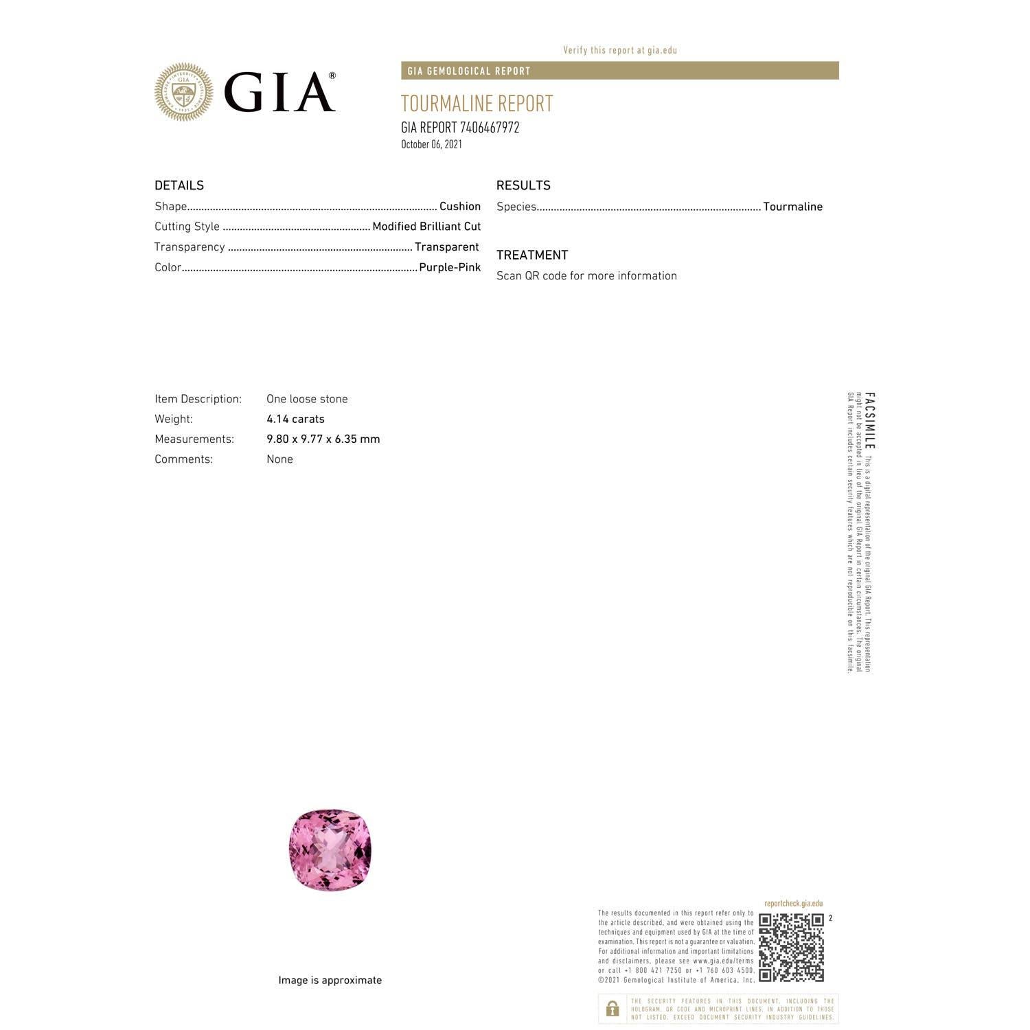 ANGARA GIA Certified Natural Pink Tourmaline Halo Ring in Platinum 3