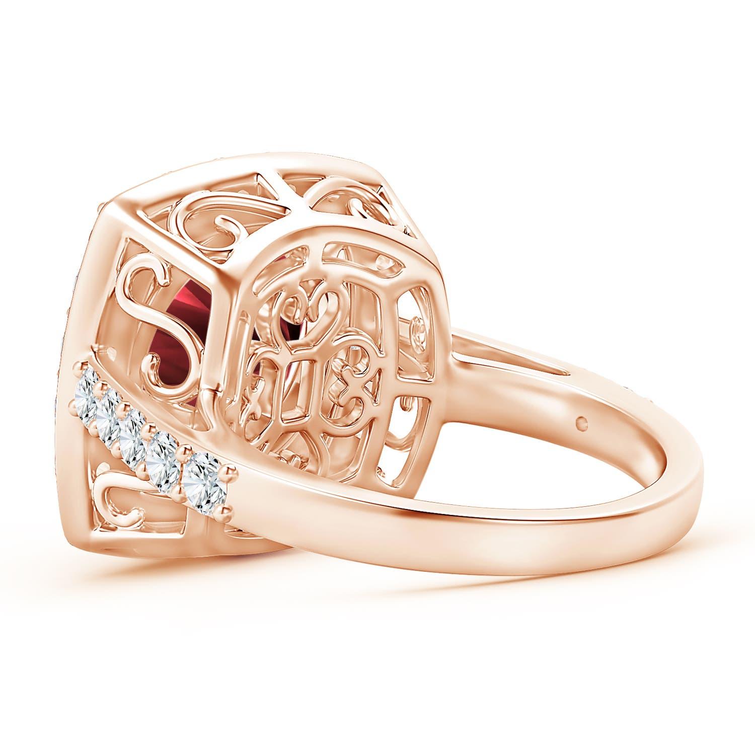 For Sale:  ANGARA GIA Certified 2.15ct Pink Tourmaline Diamond Halo Ring in 18K Rose Gold 3