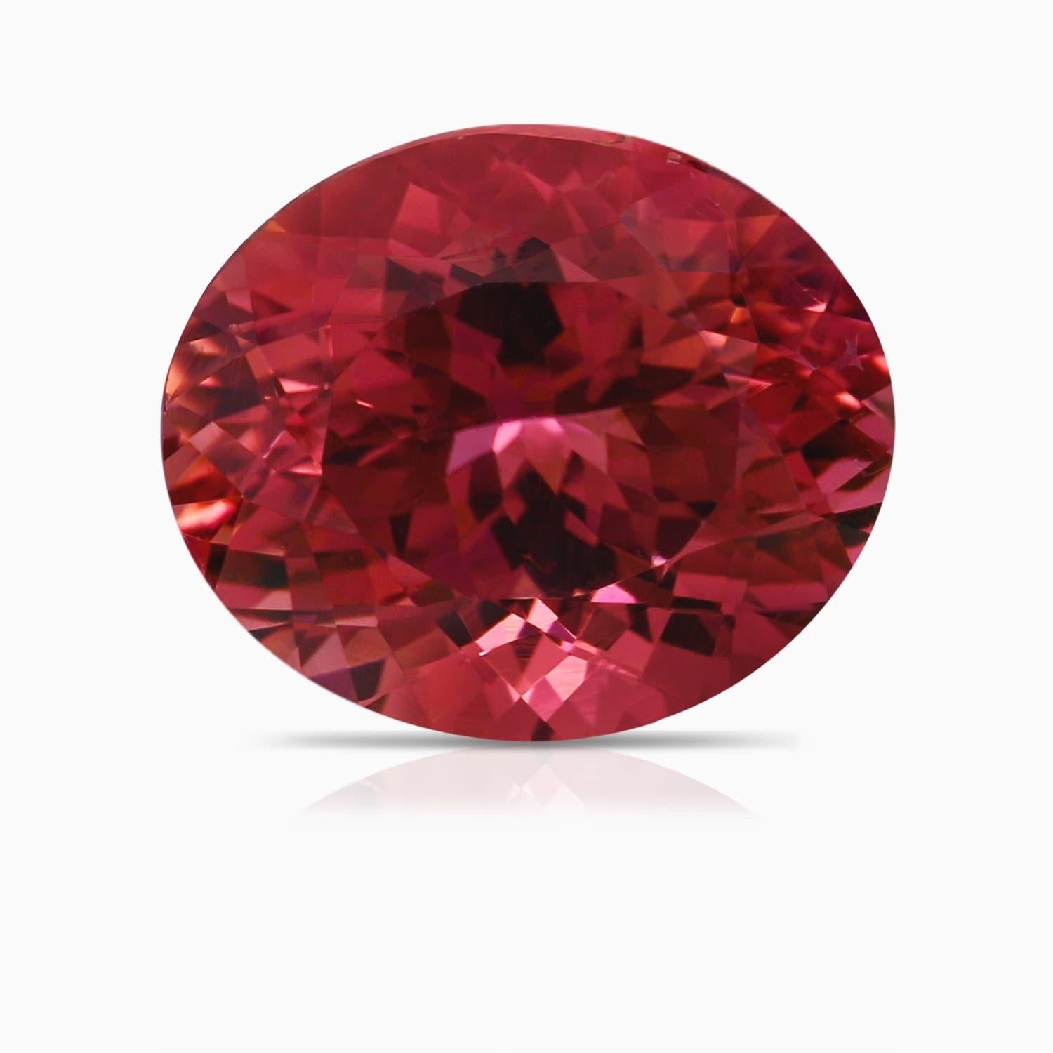 For Sale:  ANGARA GIA Certified Natural Pink Tourmaline White Gold Ring with Halo  6