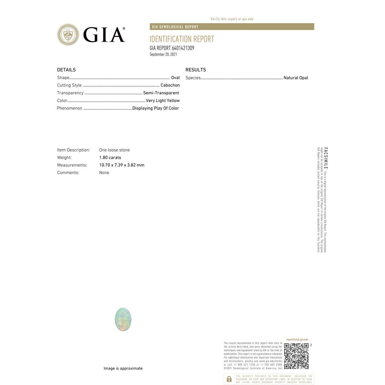 Angara GIA Certified Natural Princess Diana Inspired Opal Halo Ring in Platinum 3