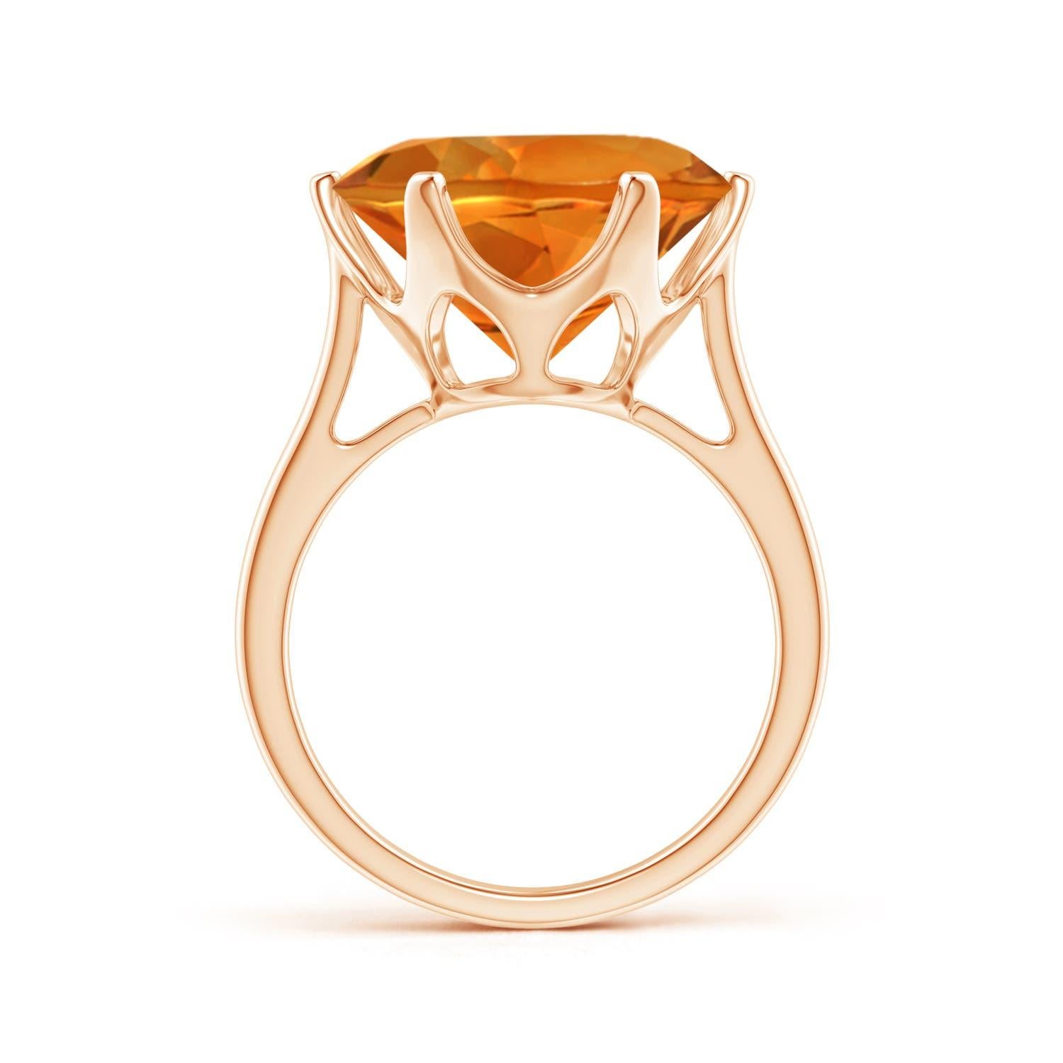 For Sale:  Angara GIA Certified Natural Prong-Set Round Citrine Cocktail Ring in Rose Gold 2