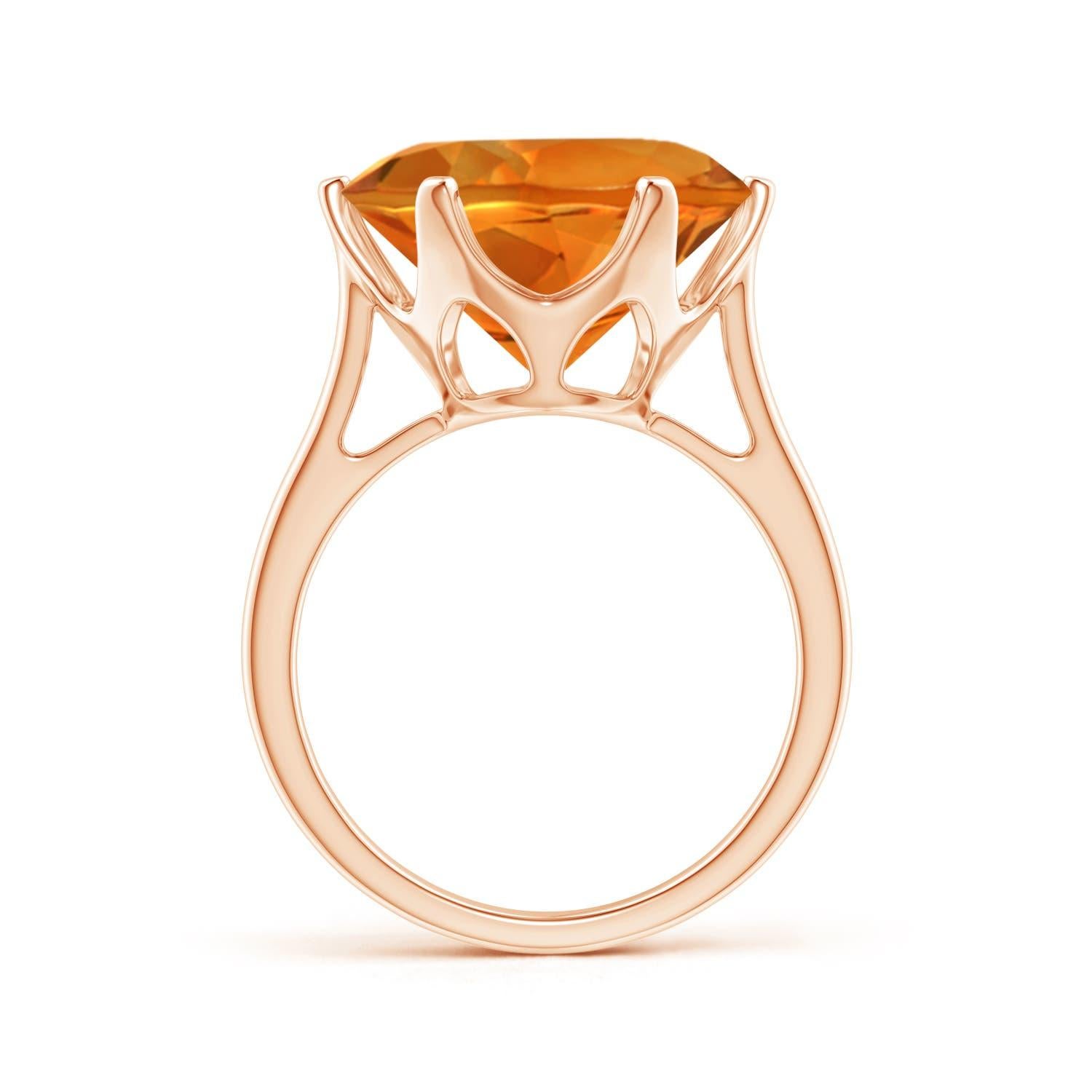 For Sale:  Angara GIA Certified Natural Prong-Set Round Citrine Cocktail Ring in Rose Gold 2
