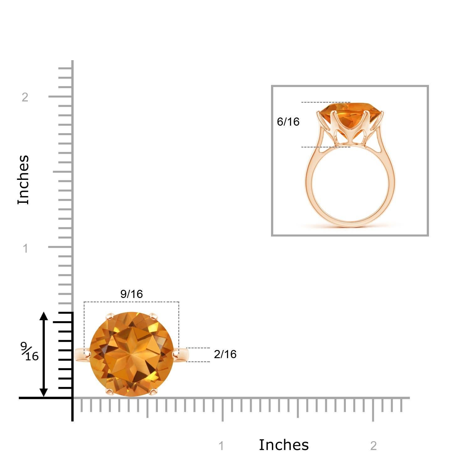 For Sale:  Angara GIA Certified Natural Prong-Set Round Citrine Cocktail Ring in Rose Gold 4