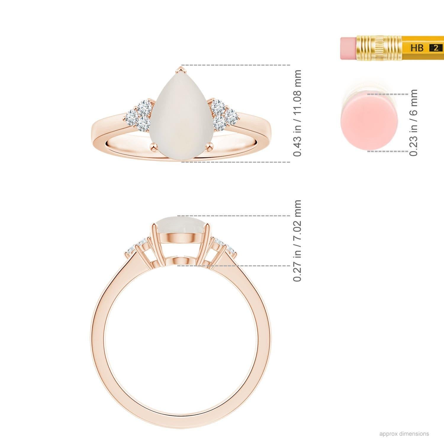 En vente :  ANGARA Bague en or rose avec diamants et pierre de lune arc-en-ciel naturelle certifiée GIA 5