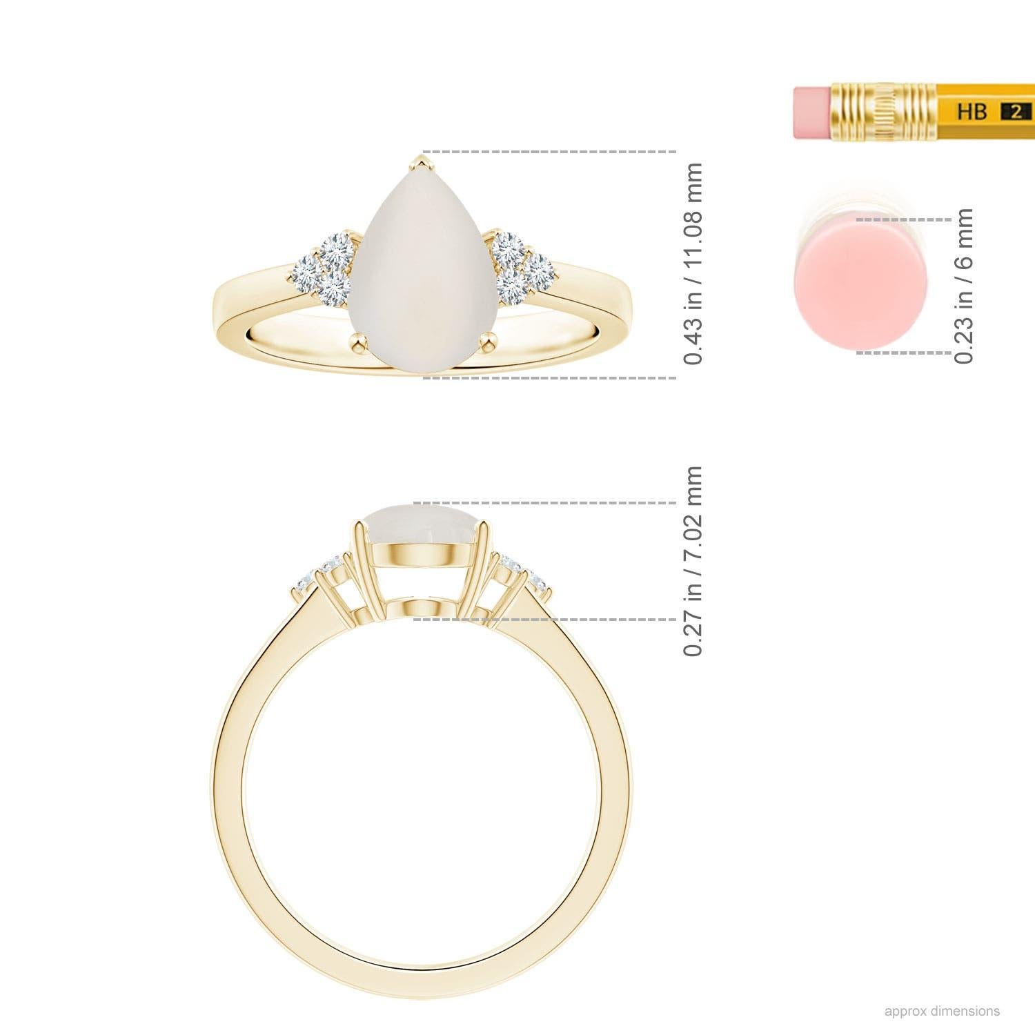GIA Certified Natural Rainbow Moonstone Ring in Yellow Gold with Diamonds 5