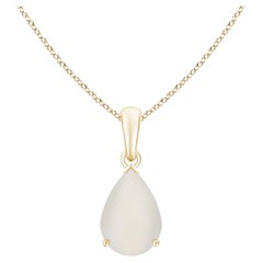 ANGARA GIA Certified Natural Moonstone Solitaire Pendant in 18K Yellow Gold
