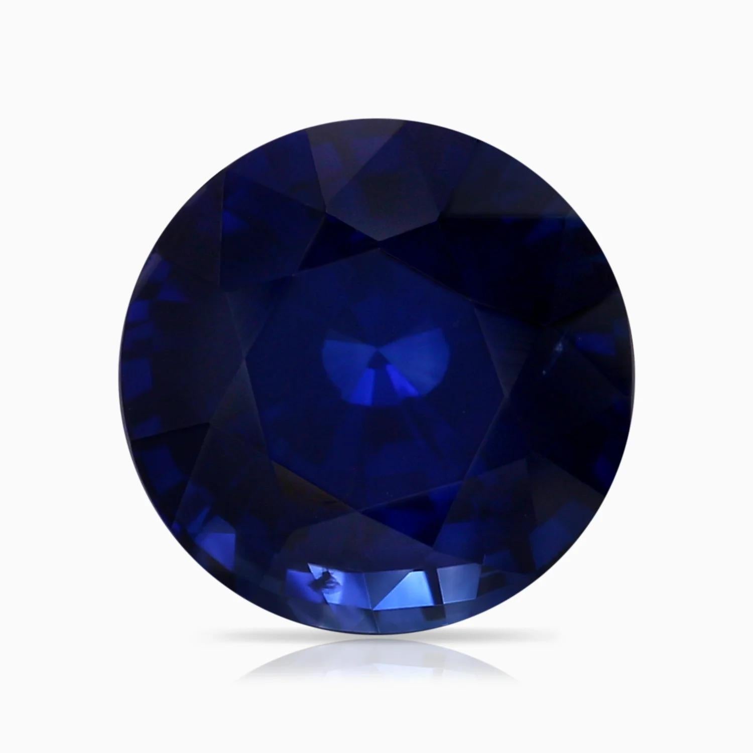 ANGARA GIA Certified Natural Round Blue Sapphire Ring in Platinum with Diamonds 6