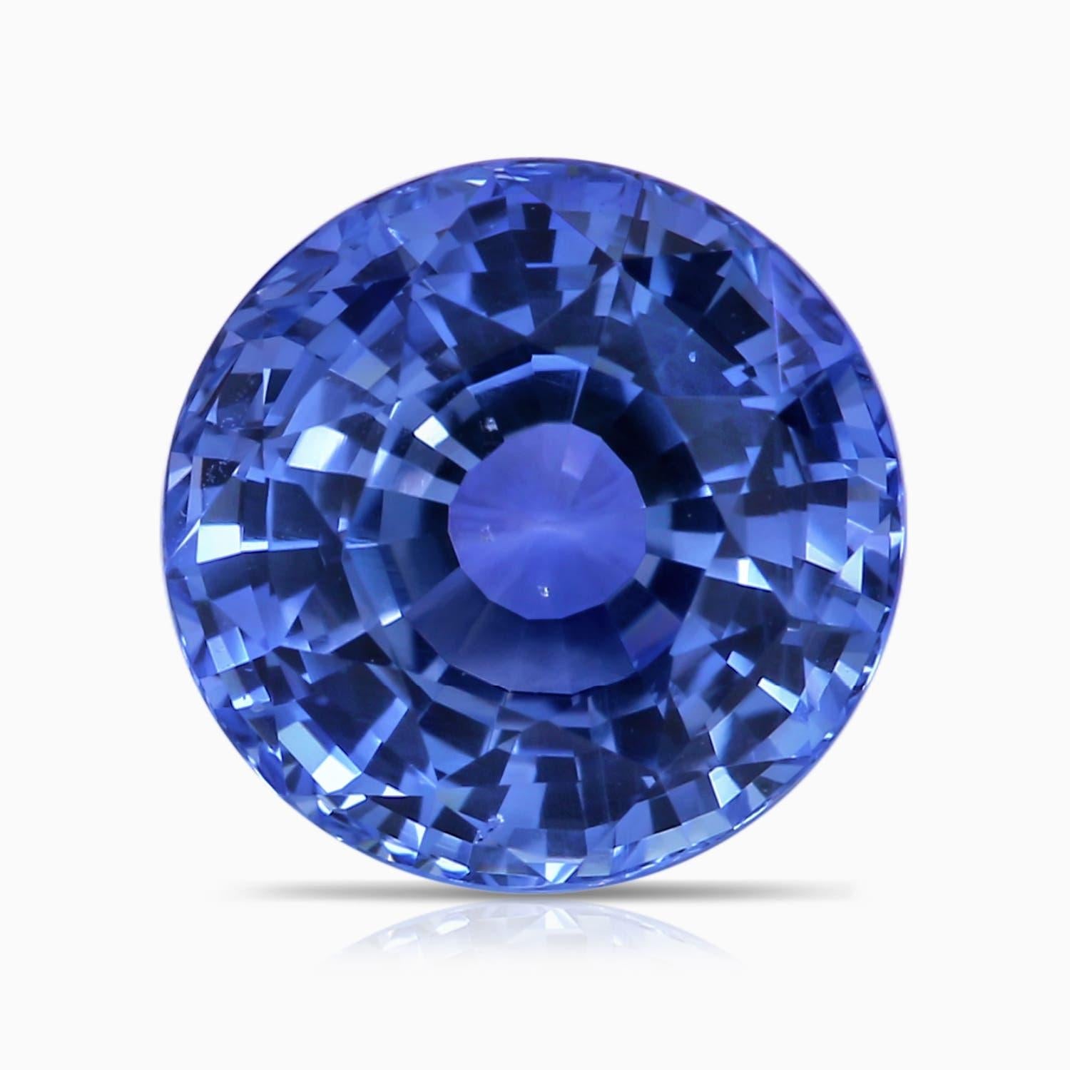 Angara Gia Certified Natural Round Blue Sapphire Ring in Platinum with Halo 6