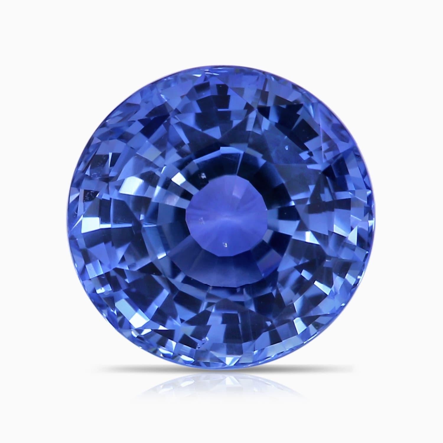 Angara Gia Certified Natural Round Blue Sapphire Ring in White Gold with Halo 6